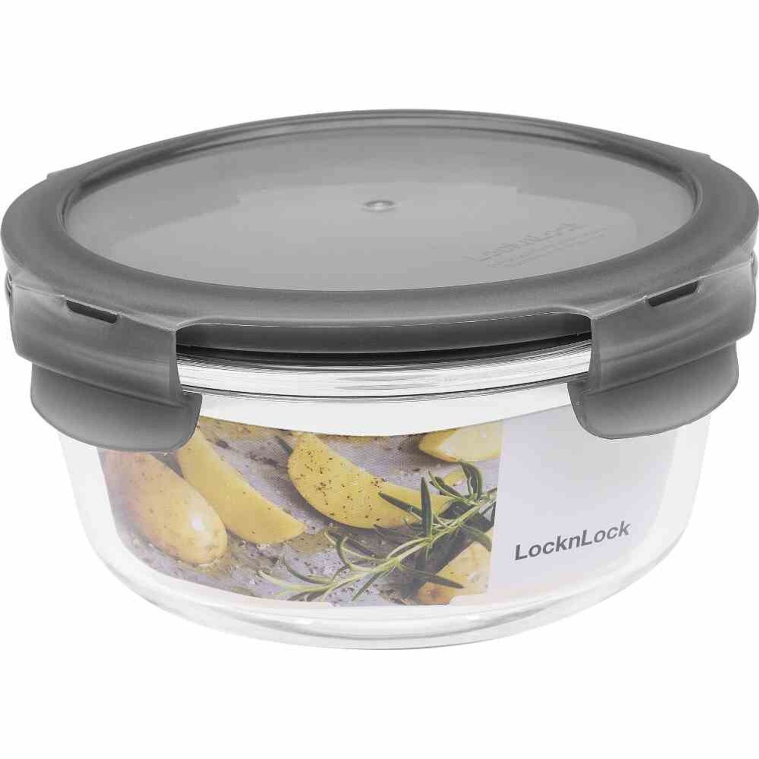 LOCK & LOCK Teedose Box "Boroseal" 0,65 l rund Ø 15,5 x 7,5 cm, transparent, Glas