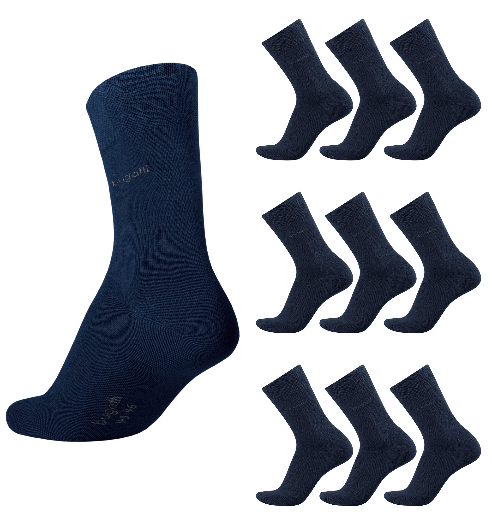 bugatti Socken bugatti Herren Socken Basic navy blau 9er Pack Strümpfe bugatti Herren Socken Basic navy blau 9er Pack Strümpfe