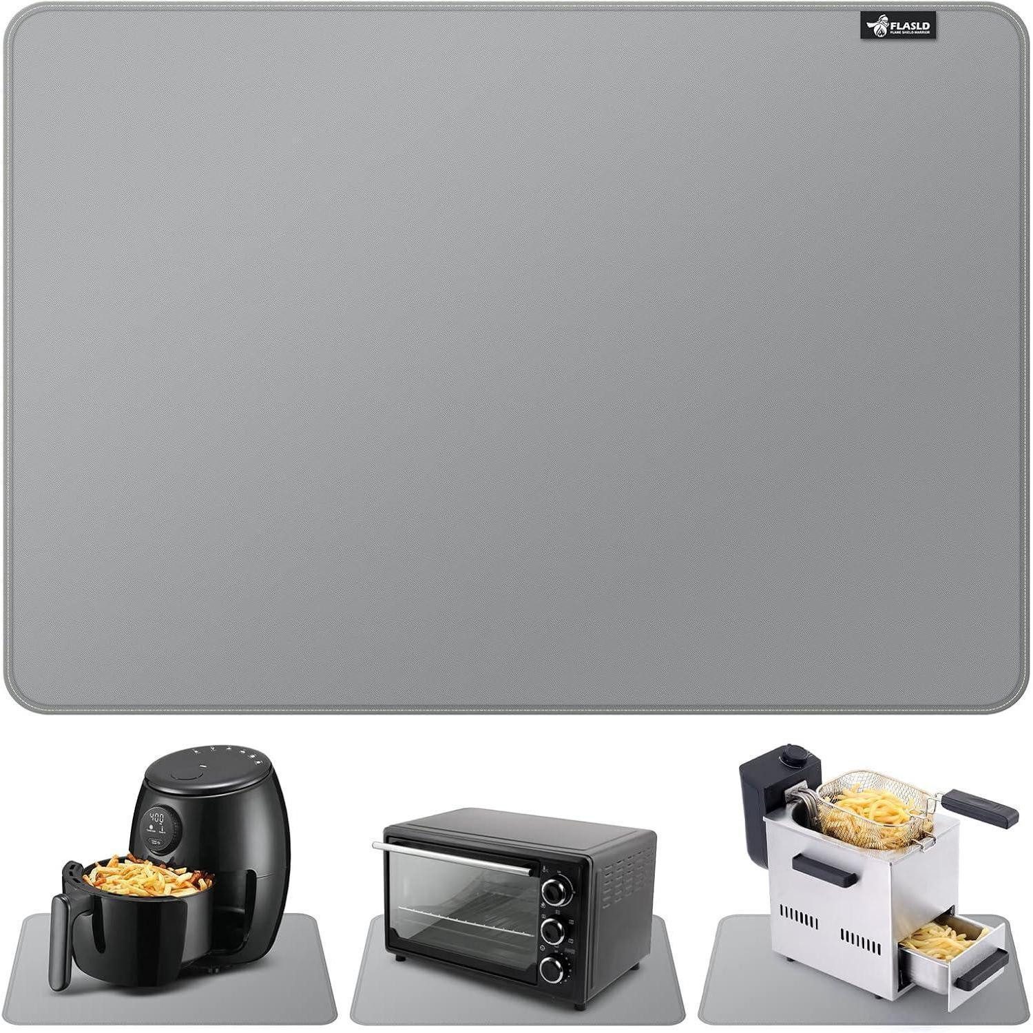 LuxusKollektion Antirutschmatte Hitzeschutzmatte Silikon 30x45cm Grau