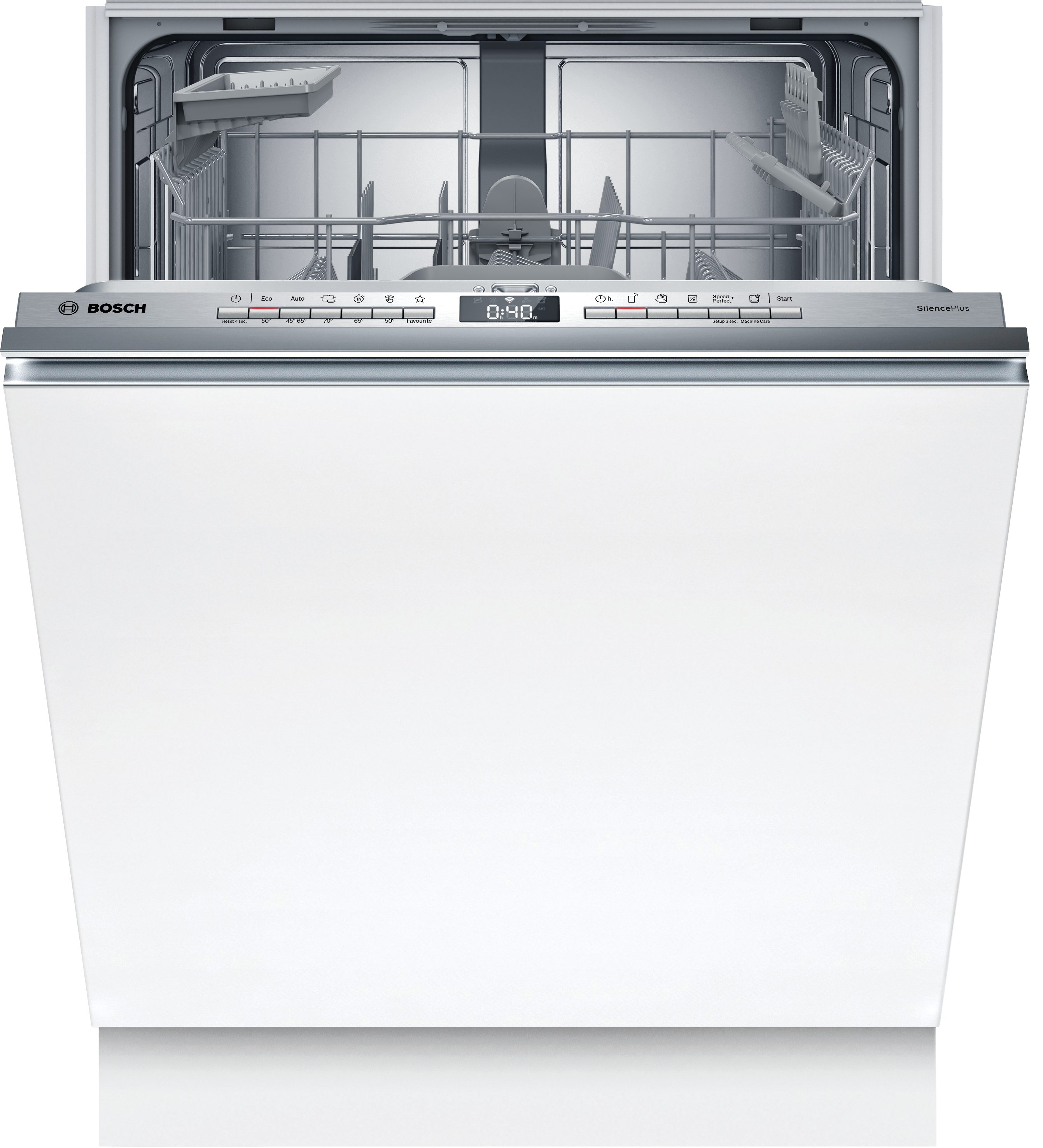 BOSCH vollintegrierbarer Geschirrspüler Serie 4 SMV4ETX08E, 13 Maßgedecke, Automatische Türöffnung für Effizienz, infoLight, 3-fach Rack Matic