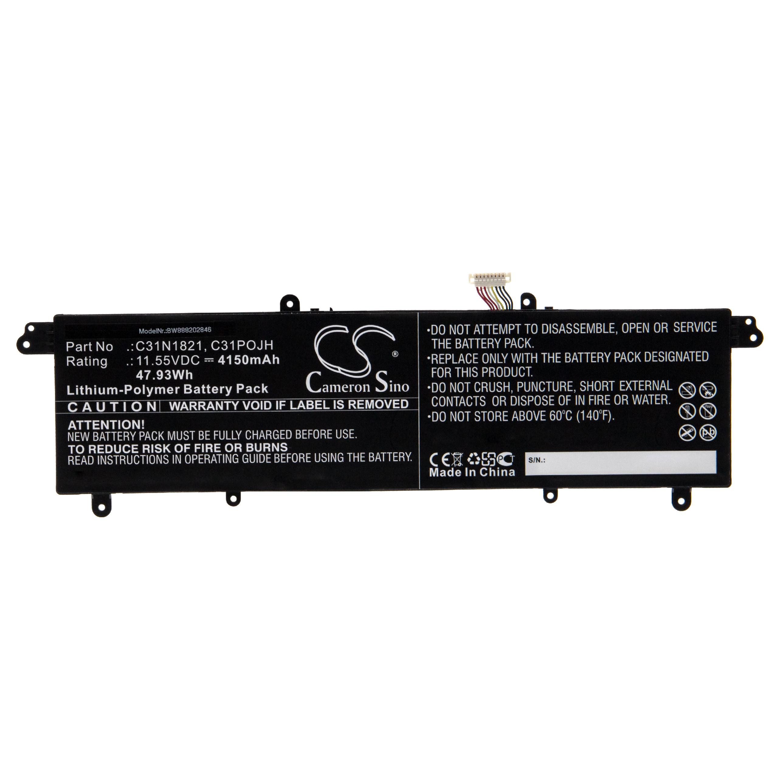 vhbw kompatibel mit Asus UX3000XN, UX392FA, UX392FN-2B Laptop-Akku Li-Polymer 4150 mAh (11,55 V)