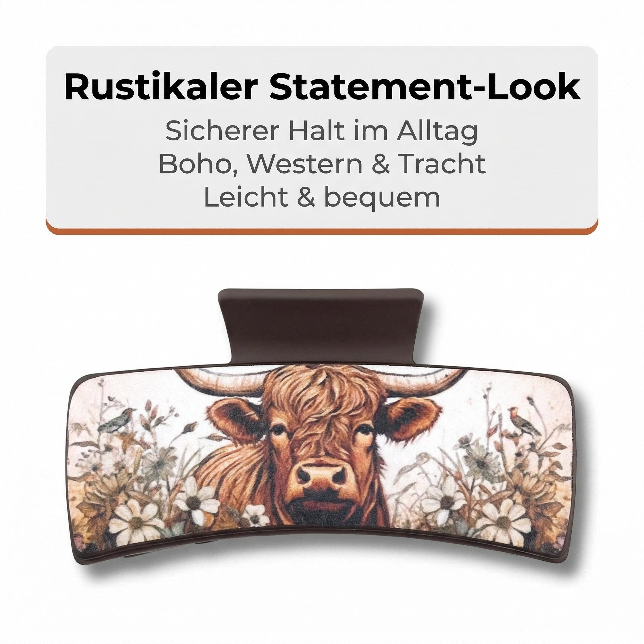 LK Trend & Style Haarspange mit Kuh-Motiv, für die perfekte Frisur, außergewöhnliche Design