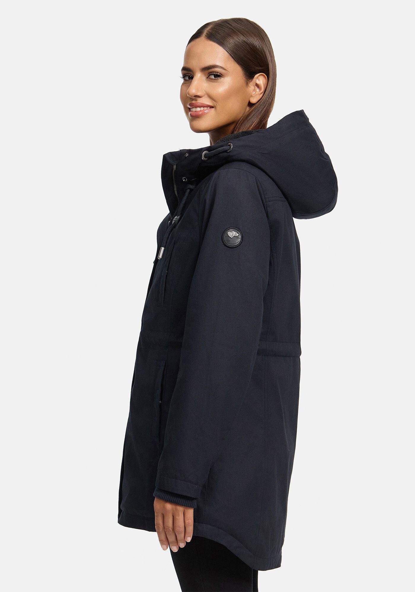 Navahoo Winterjacke Winterfunke Designer Winterjacke mit Teddyfell gefüttert