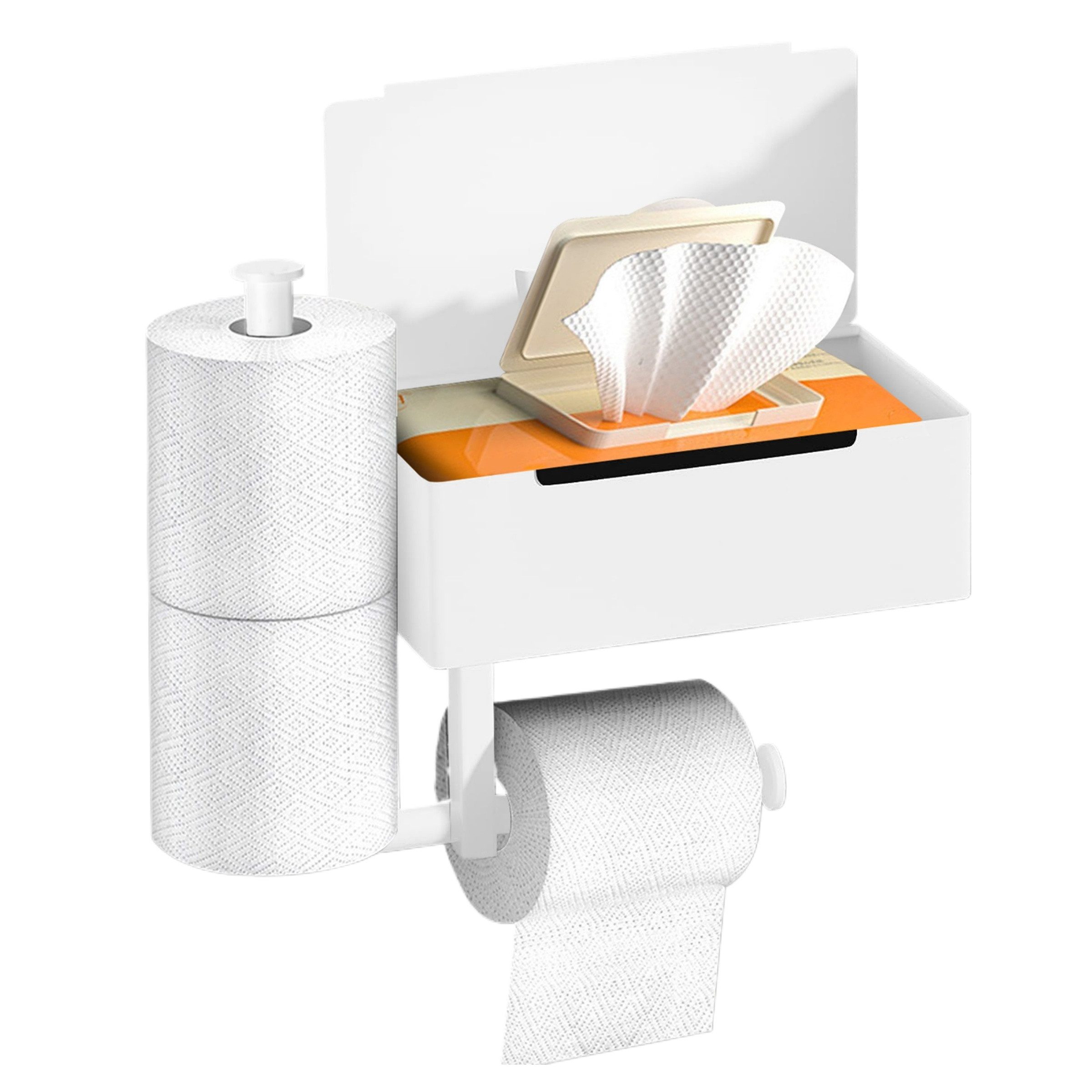 DAKYAM Toilettenpapierhalter mit Feuchttücherbox Selbstklebend, für günstig online kaufen