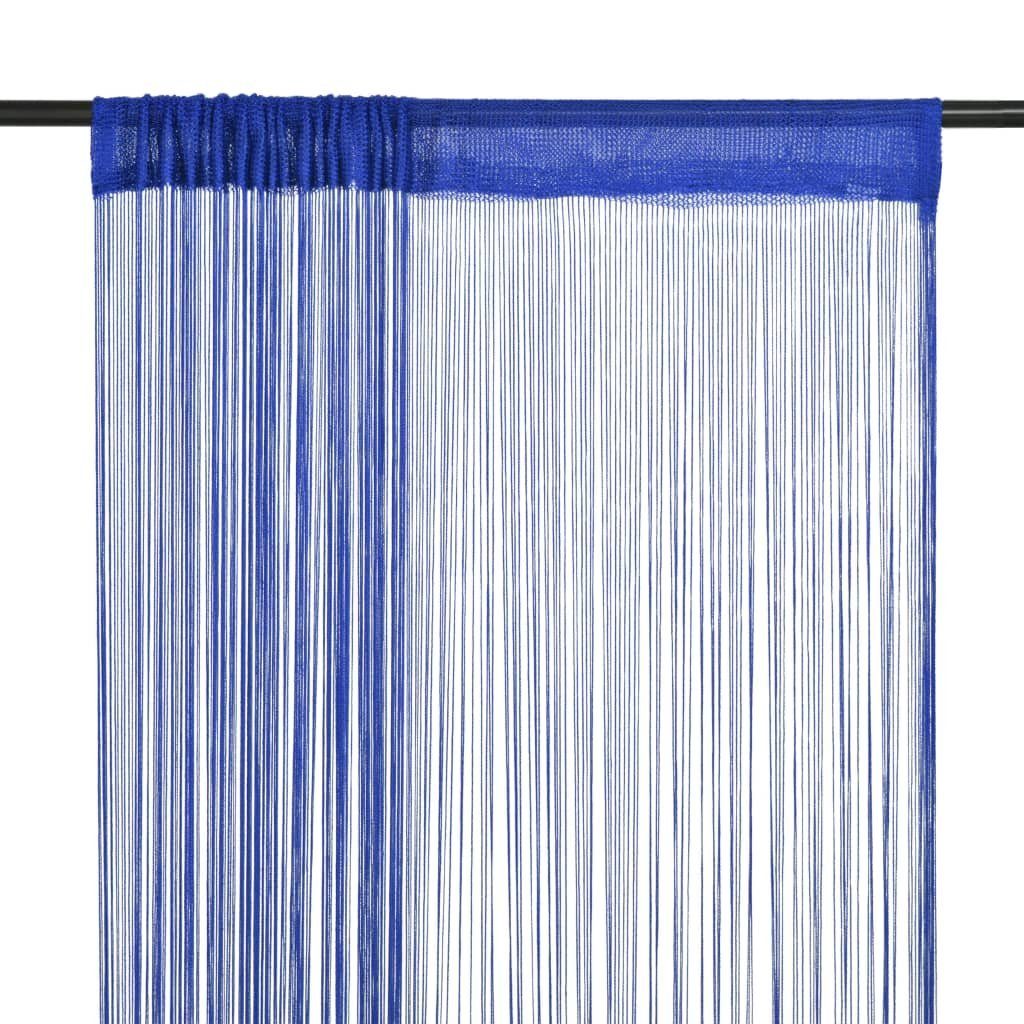 Vorhang Fadenvorhänge 2 Stk. 140 x 250 cm Blau, furnicato, (2 St) | Gardinen-Sets
