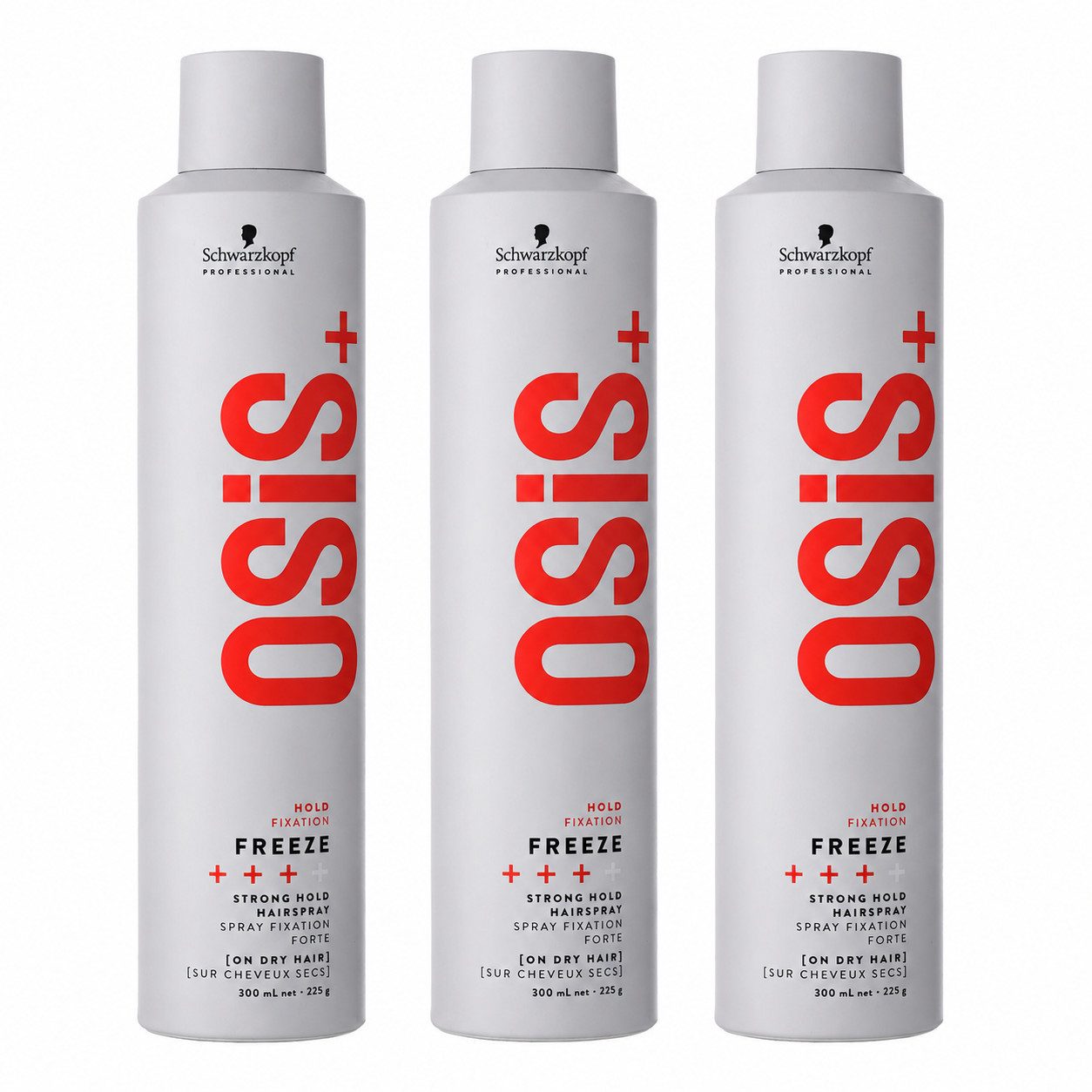 Schwarzkopf Professional Haarstyling-Liquid 3x Schwarzkopf Professional OSiS Freeze 300 ml, 3-tlg., Haarpray