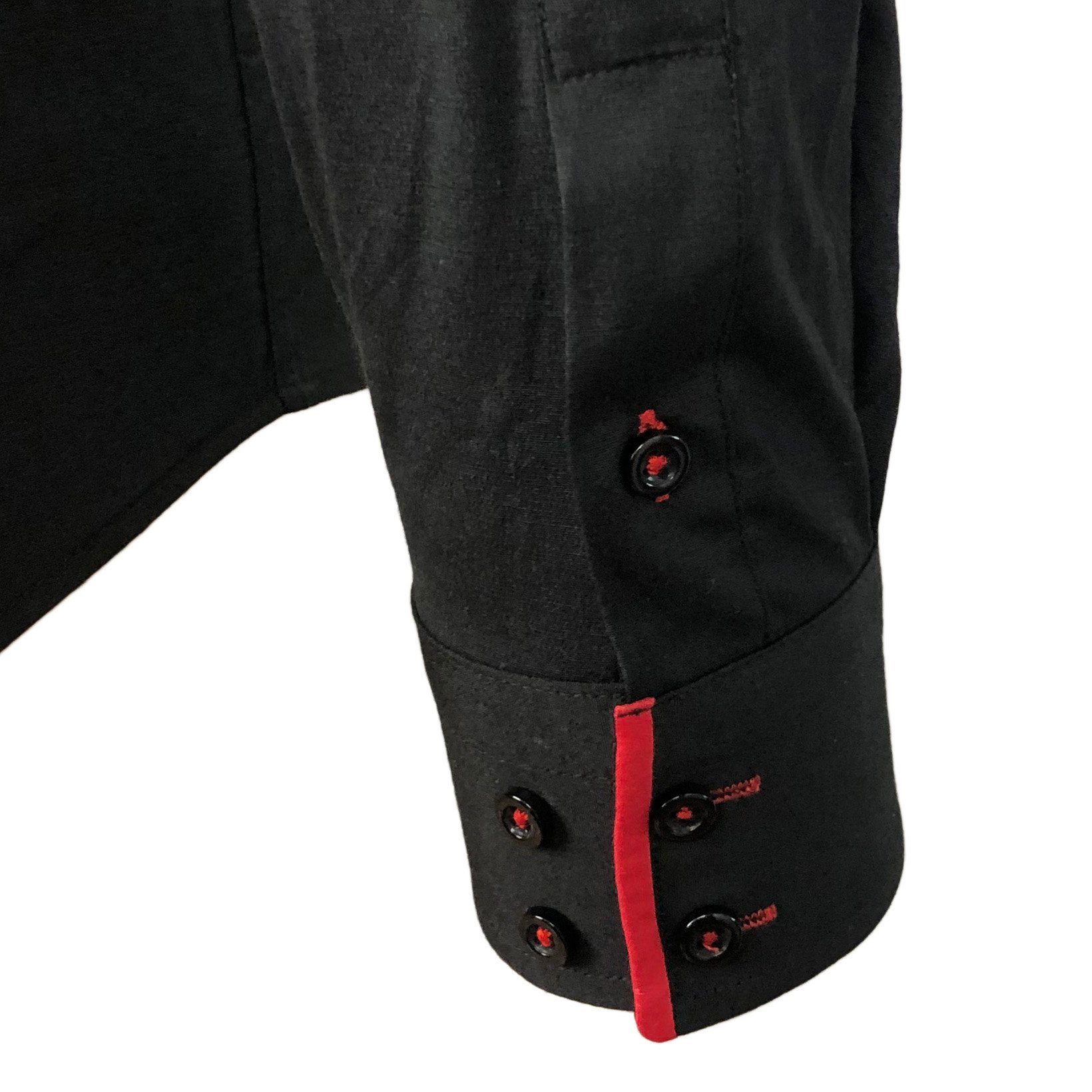 Baxboy Langarmhemd Baxboy Herren Hemd Kentkragen Hemden Slim Fit mit Kontrasten Farbe