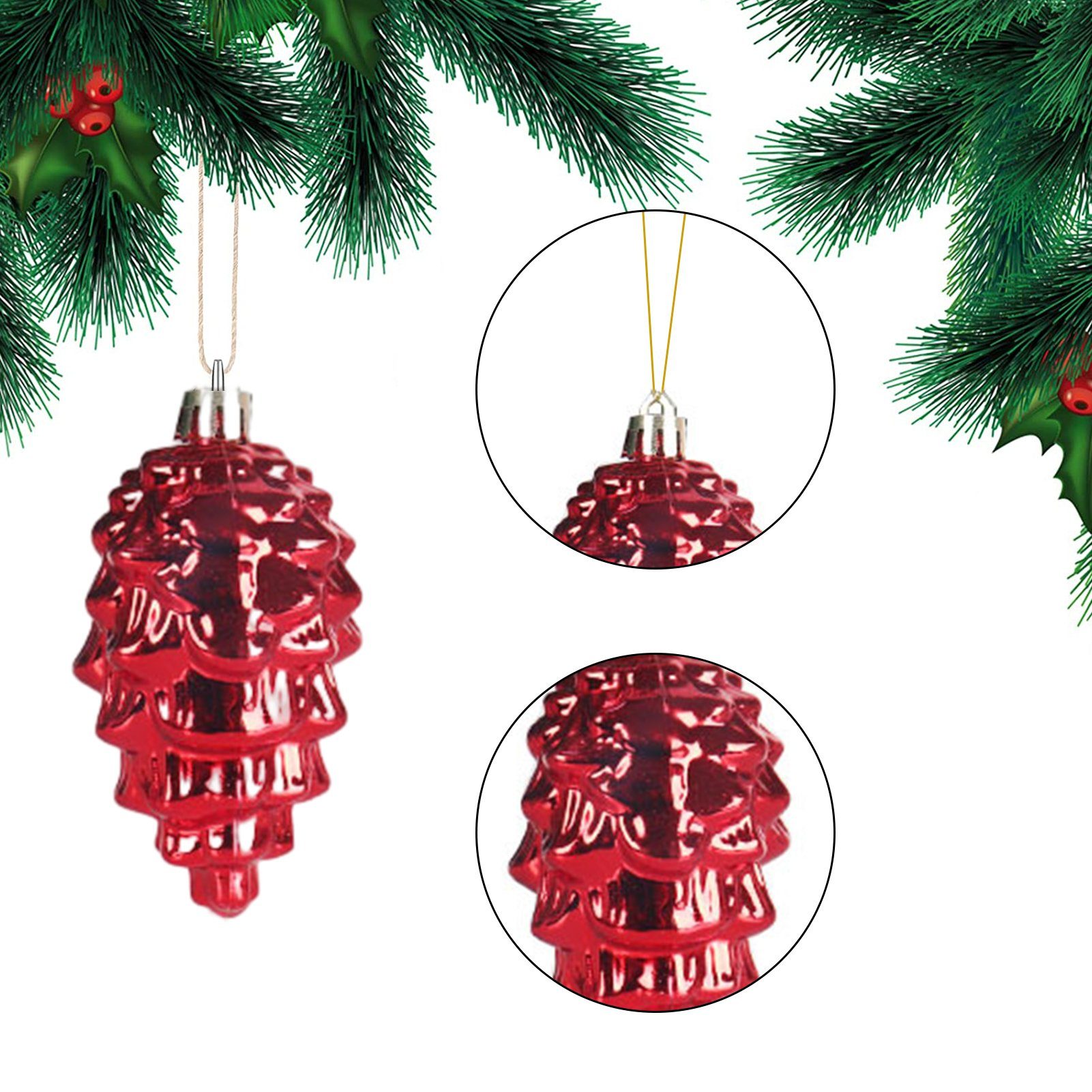 Tannenzapfen Christbaumschmuck Weihnachtsbaum Rutaqian glitzernden Ornamenten und hängenden für