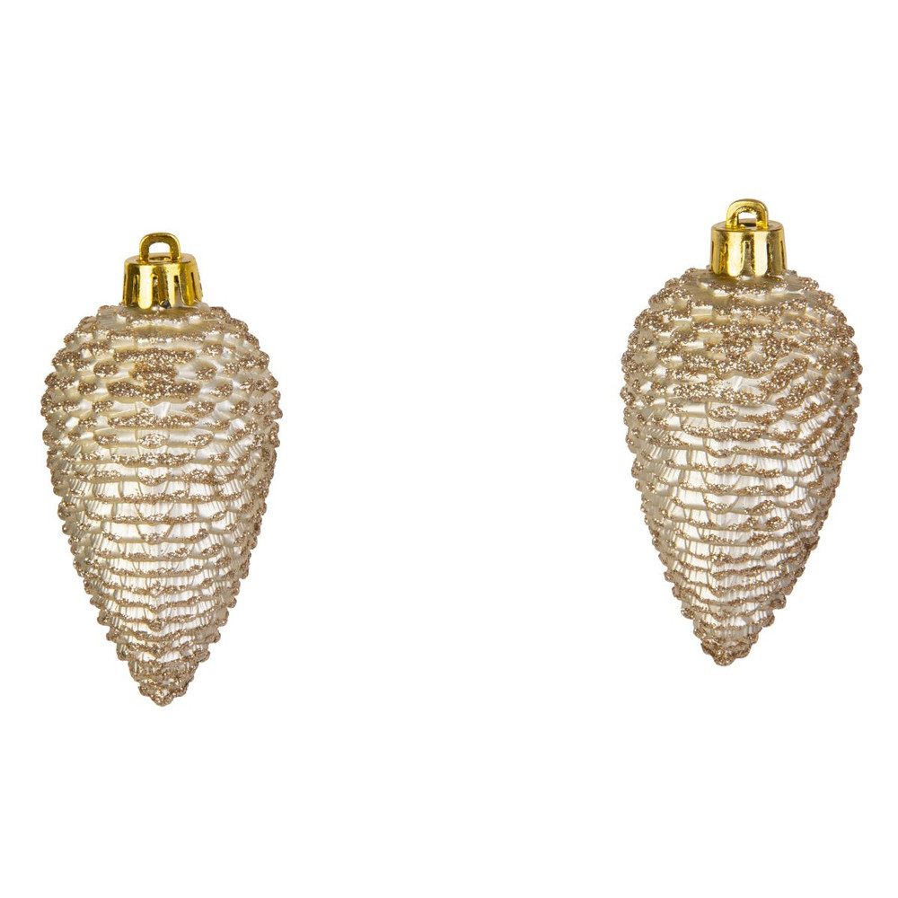 Christbaumschmuck Baumhänger - Zapfen - bruchfest - gold - ca. 8 cm - 6 Stück
