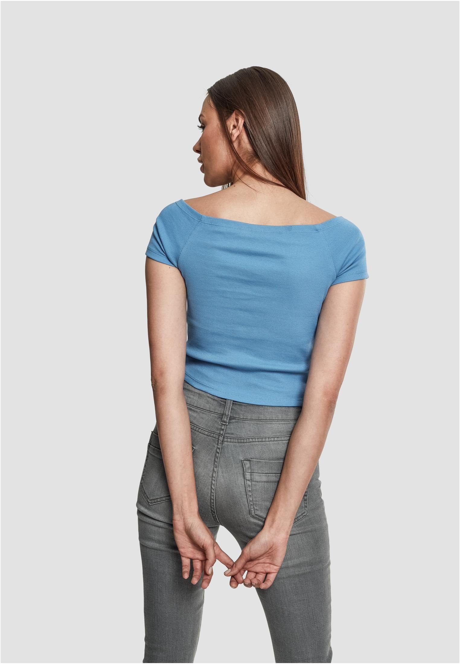 T-Shirt Shoulder Tee horizonblue Ladies Rib Damen CLASSICS Off (1-tlg) URBAN