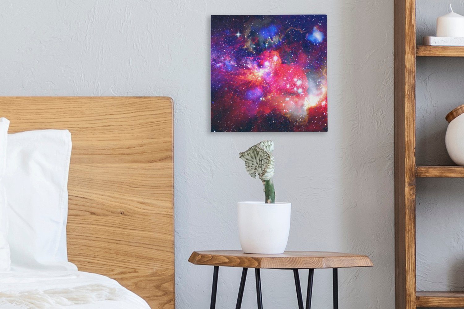 Wohnzimmer Leinwandbild - Sterne Weltraum - Leinwand Bilder St), OneMillionCanvasses® für Kosmos, (1 Schlafzimmer