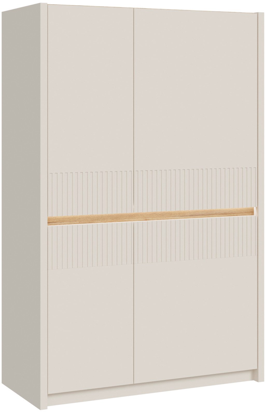 FORTE Highboard Oak Squere, Highboard inklusive Beleuchtung, Soft Close, B/H/T 95,3/146,7/41,5 cm 4türig