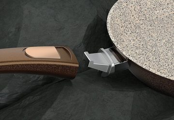 Genius Pfannen-Set Cerafit® Granit-Grand-Edition, Edelstahl (Set, 7-tlg., je 1 Pfanne Ø 20/24/28 cm, H: 5,3/6,2/5 cm, - 0,9/1,6/2,6 l), Abnehmbarer Griff, Aluminium, Keramikbeschichtung, Induktion