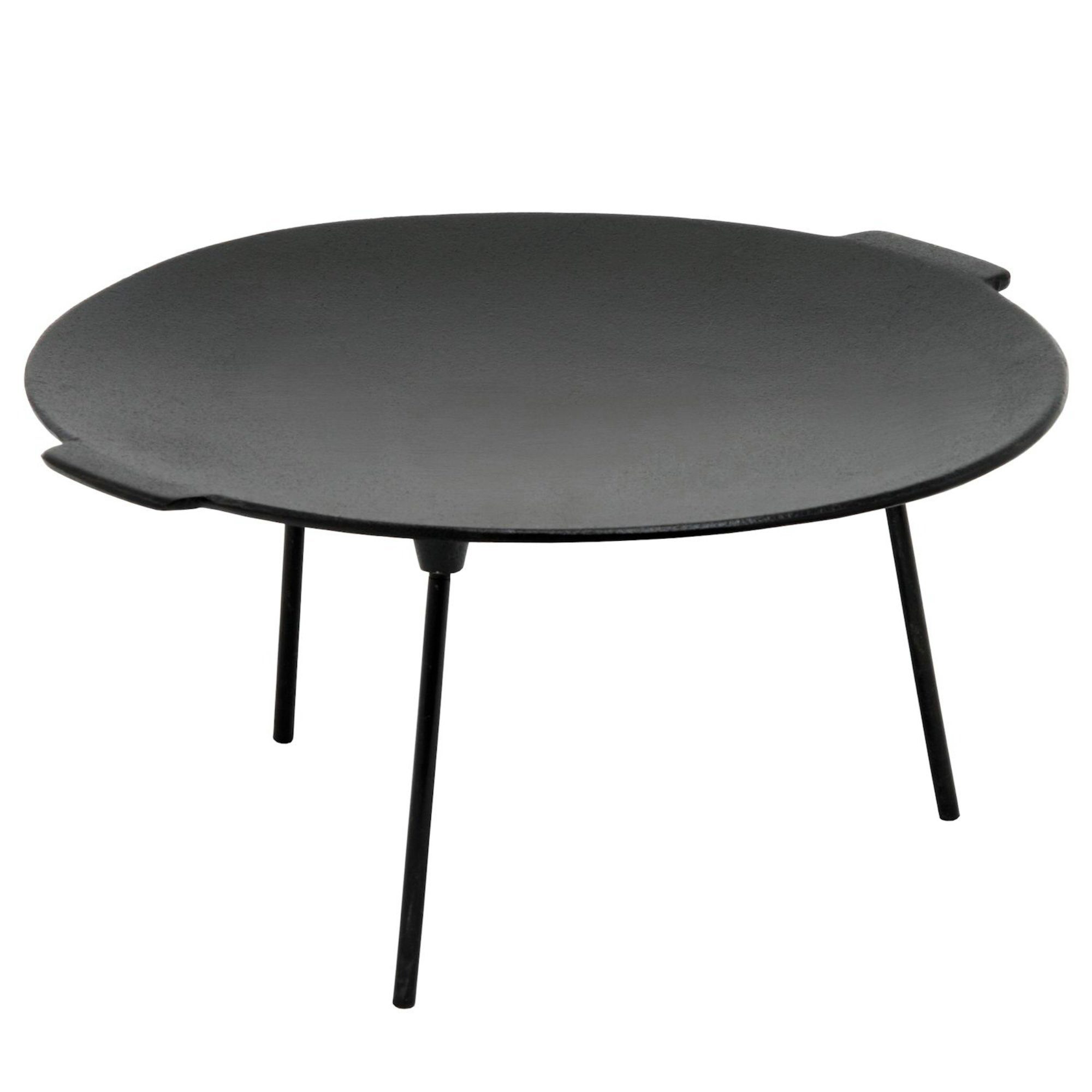 BBQ-Toro Grillpfanne Gusseisen Grillplatte Ø 45 cm mit 3 Beinen, Dutch Oven Ständer, Gusseisen