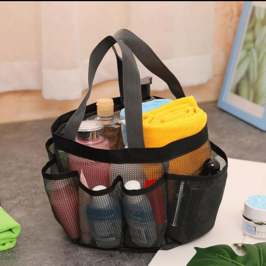 Malantis Freizeittasche Strandnetztasche, Praktische Tasche aus leicht zu reinigendem Mesh (Perfekt für den Ausflug zum Strand oder Schwimmbad - Platz für Handtuch, Duschgel oder Badeschlappen, 1 Stück), Strandtasche in praktischer Größe, modernes Material, faltbar