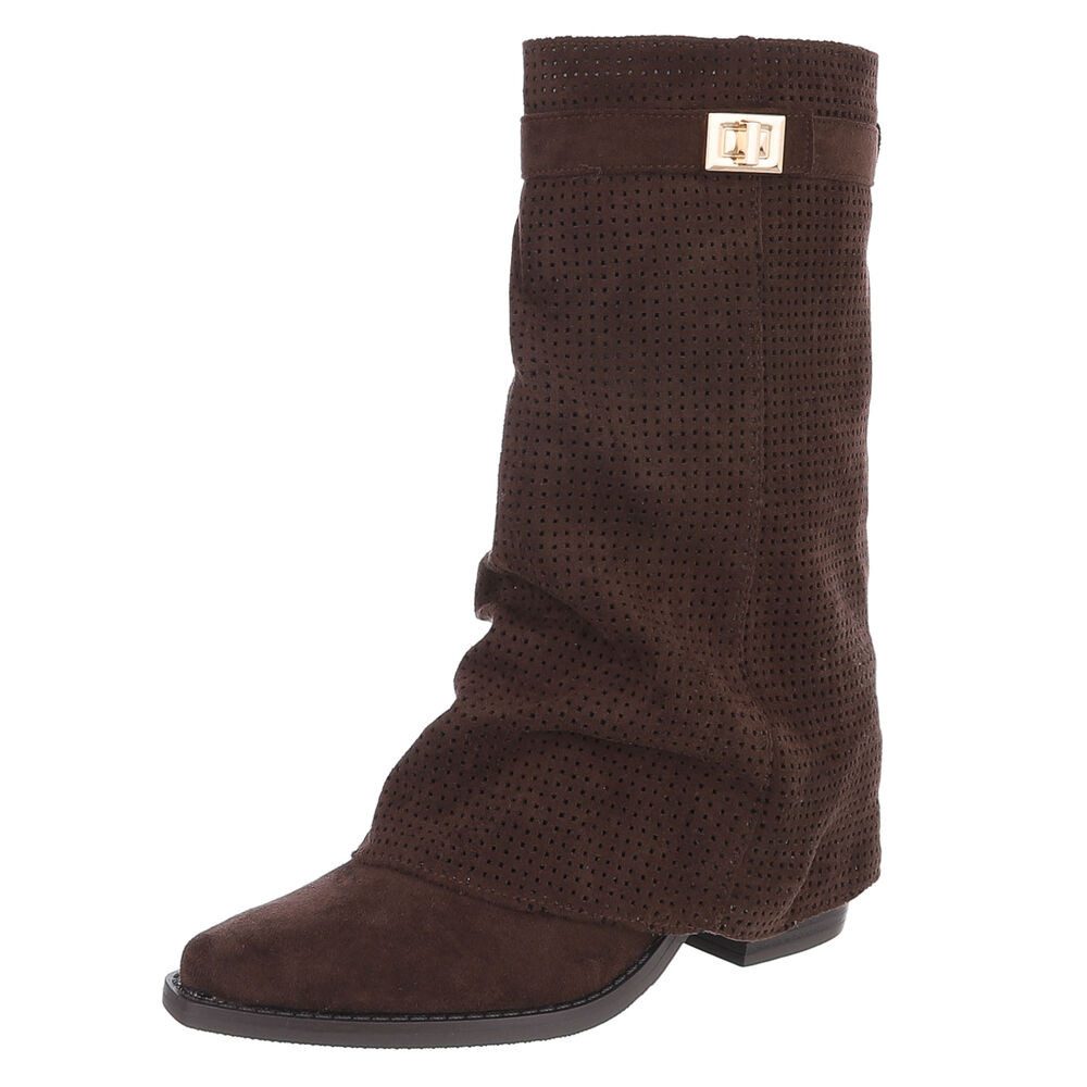 Ital-Design Eleganter perforierter Boot mit Riegelverschluss für Damen West günstig online kaufen