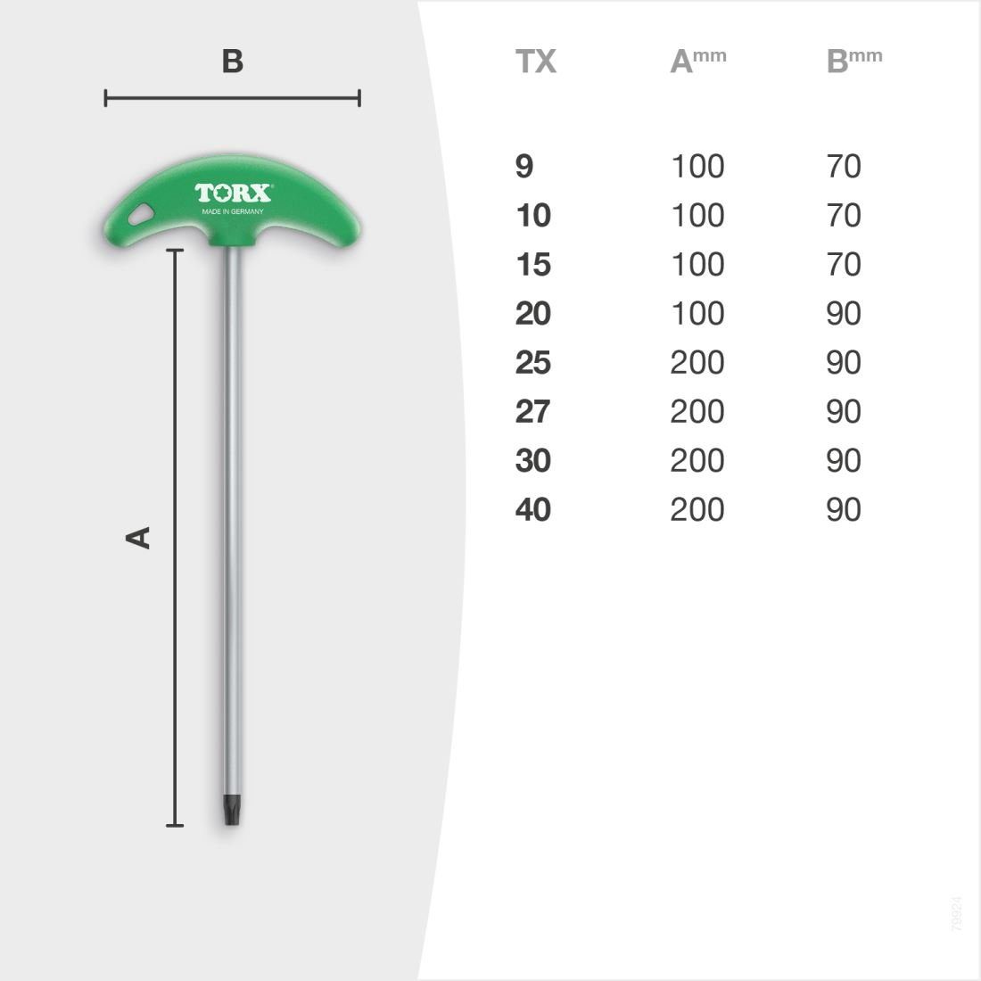 TORX Torxschlüssel T-Griff TX40, 8tlg extra - Set TX9 lang Schraubendreher