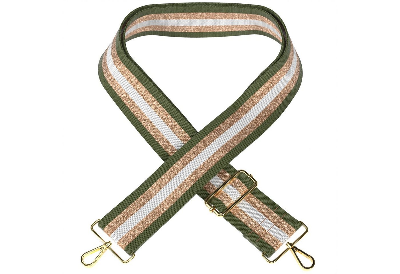 EAZY CASE Schulterriemen Schultergurte für Taschen gemustert Schulterriemen Taschenband Schultergurt zum Wechseln Tasche Gold Grün