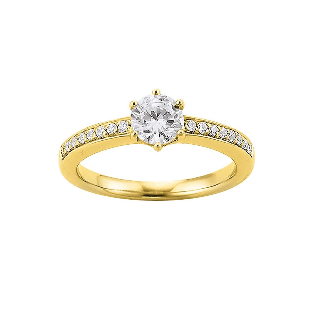 VIVENTY Fingerring Ring Damen Zirkonia Sterling-Silber Vergoldet 785831Gr. 54