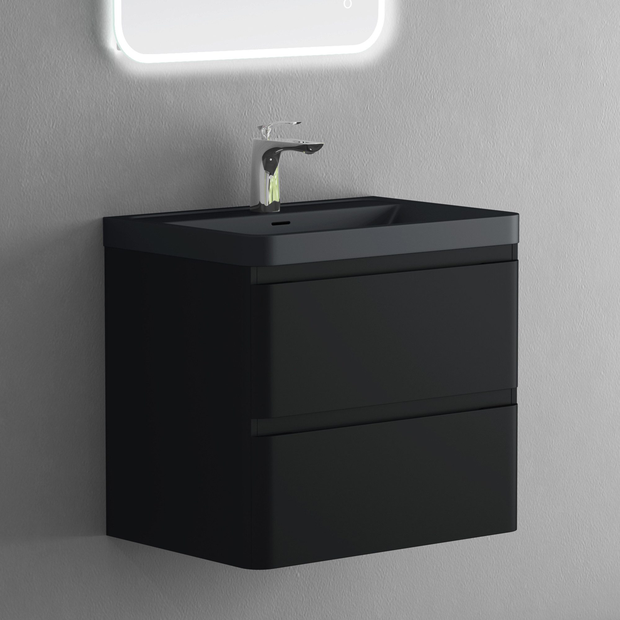 doporro Badmöbel-Set Mineraguss Waschbeckenunterschrank Badezimmer Soft-Clo günstig online kaufen