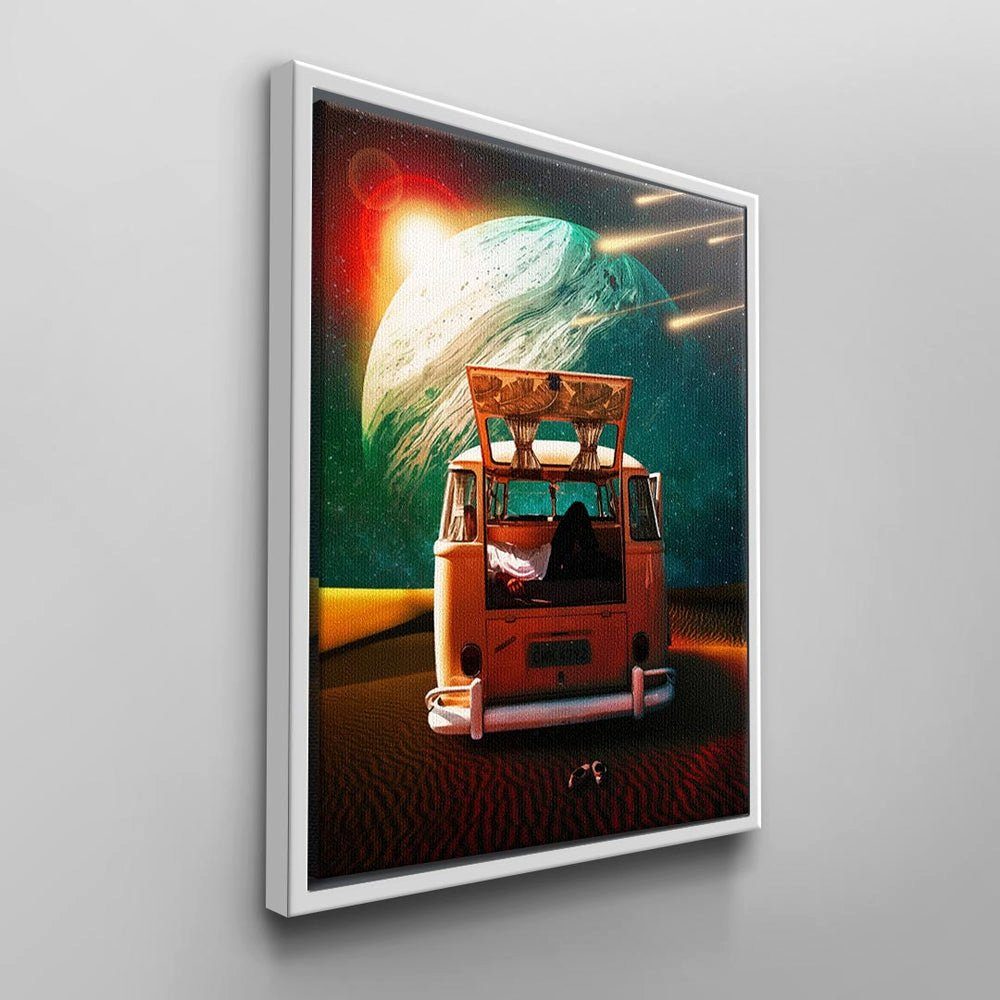 Cooles Leinwandbild, weißer Camping Rahmen von VW-Van Leben Wandbild DOTCOMCANVAS®