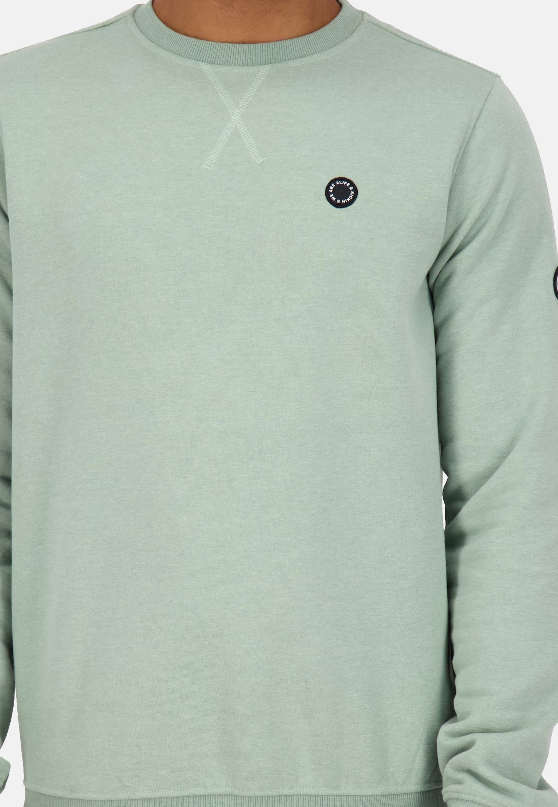 Sweatshirt Kickin Rippbündchen A Alife Sweatshirt (1-tlg) VincentAK & mit Pullover hellgrün