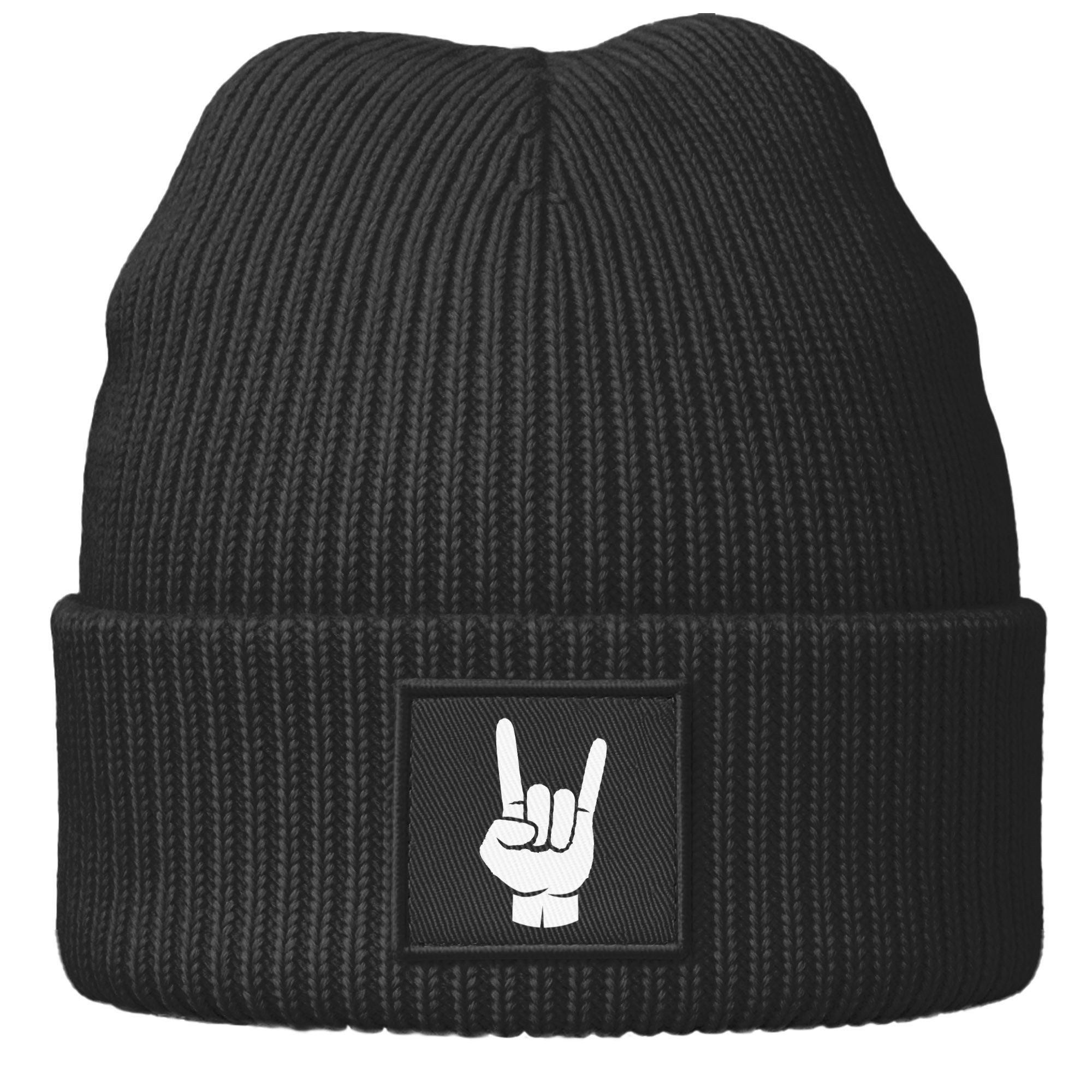 Strickmütze Herren Beanie Patch Quadratisch Moonworks®