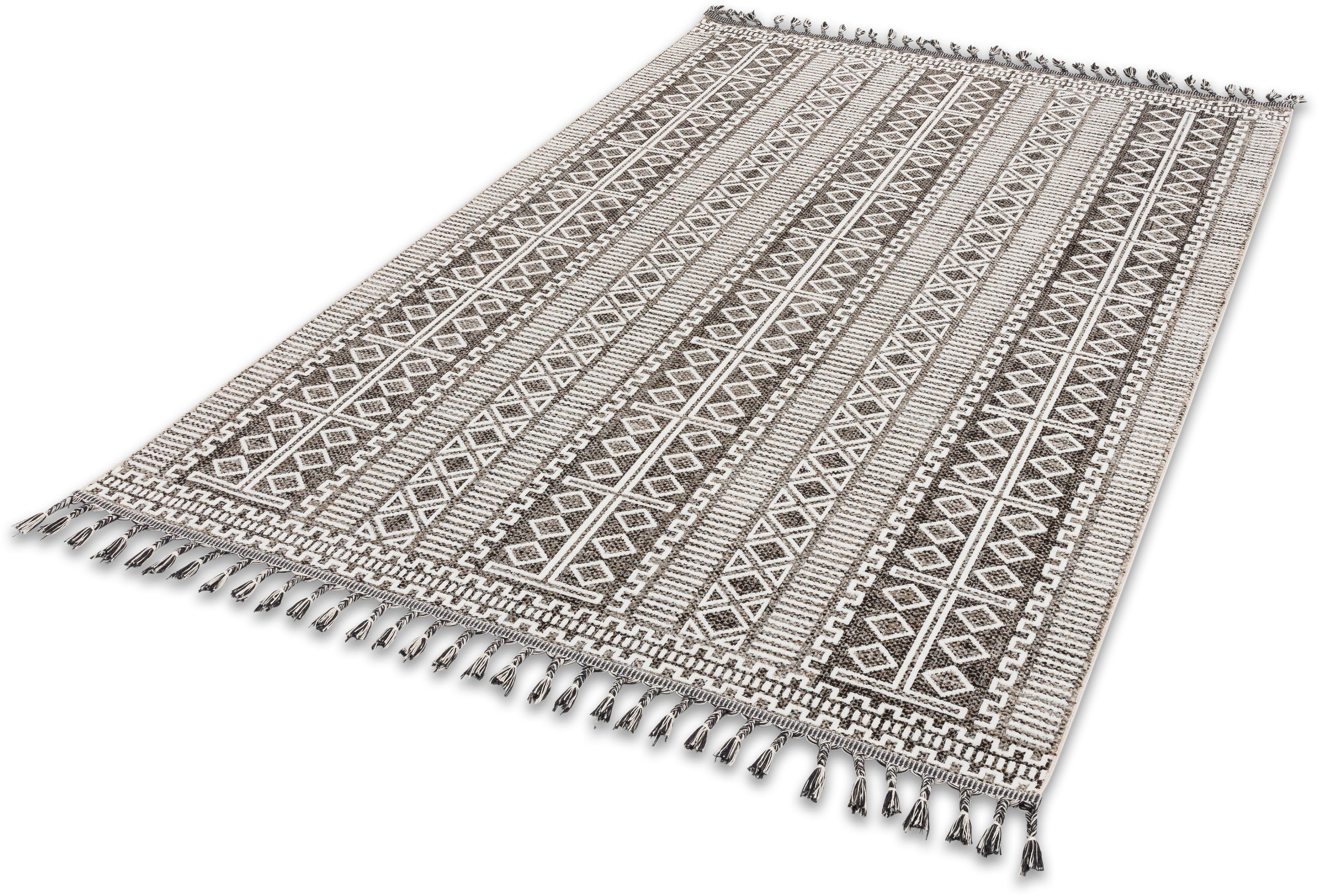 Teppich Ravenna 6634 226, ASTRA, rechteckig, Höhe: 5 mm, eleganter Kurzflorteppich mit Fransen | Kurzflor-Teppiche