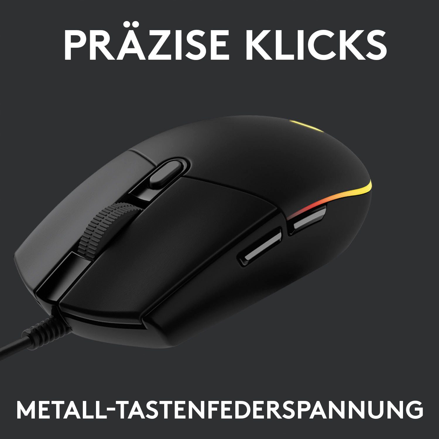 Gaming-Maus (kabelgebunden, G203 LIGHTSYNC Logitech dpi) 1 schwarz