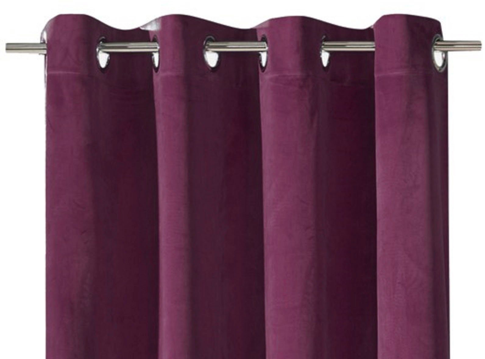 Vorhang Valentin, Weckbrodt, Ösenschal, Sablé, Gardine, Unifarben (1 St), aubergine Velour, Samt-Optik, Ösen blickdicht, blickdicht