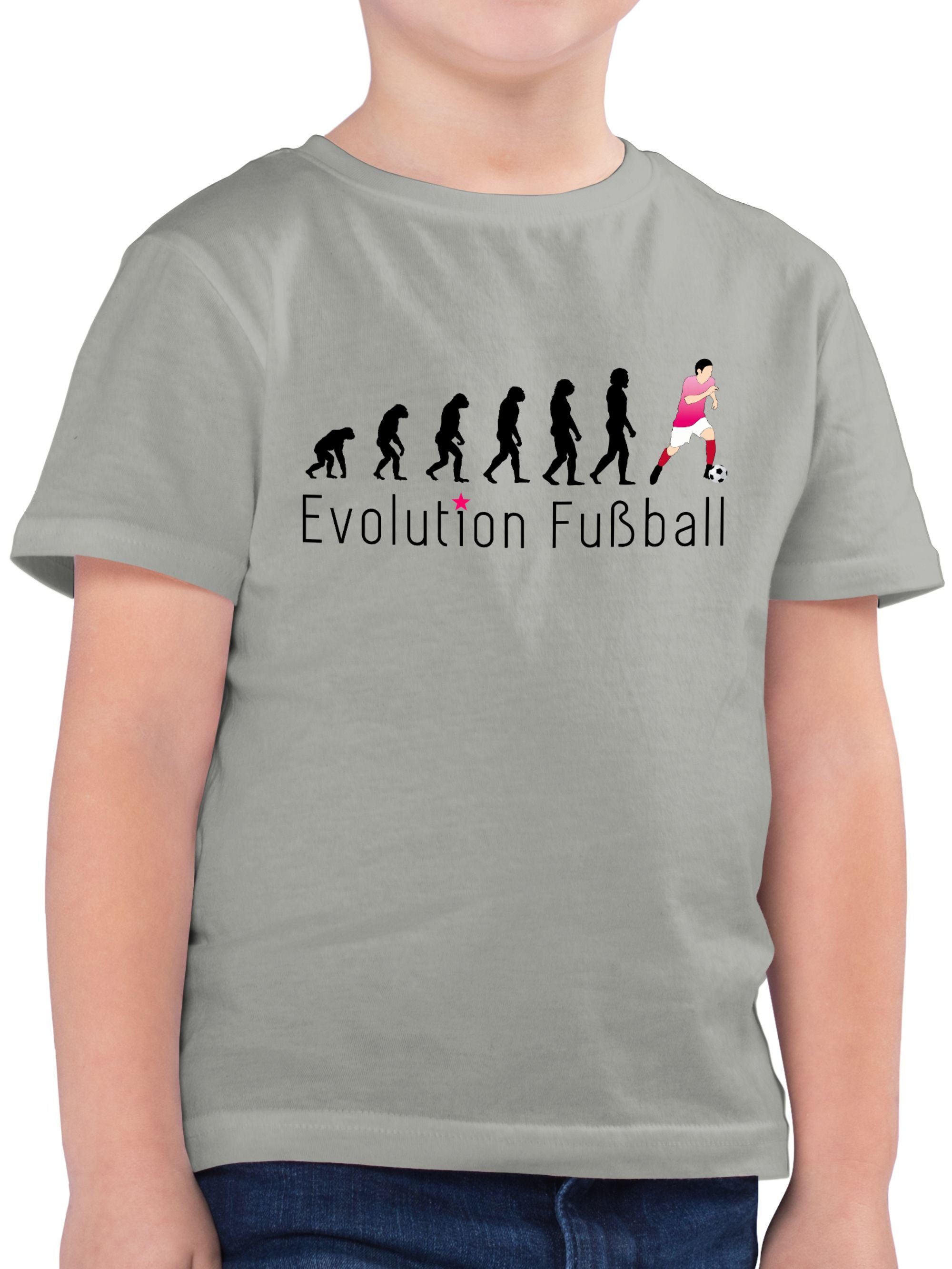 Shirtracer T-Shirt Evolution Fußball Evolution Kinder 3 Hellgrau