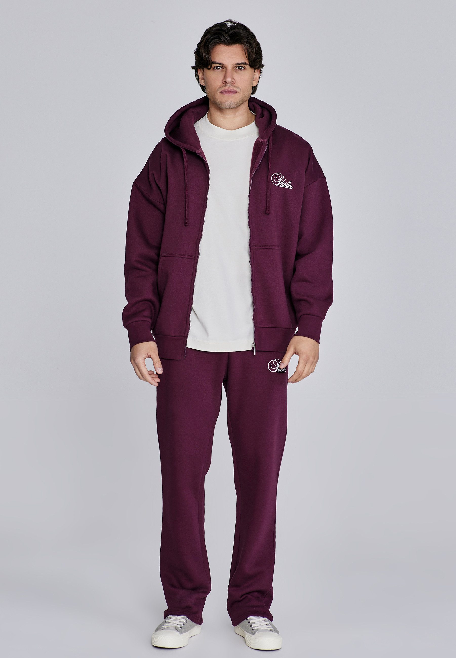 Hoodie SikSilk Herren-Essentials-Hoodie mit durchgehendem Reißverschluss