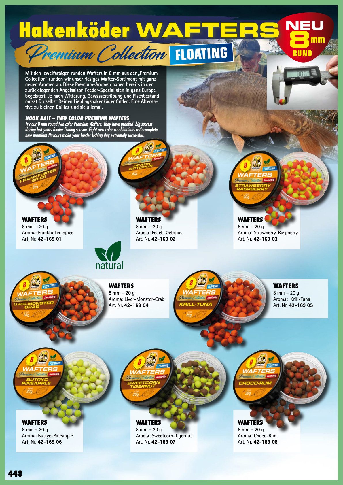 Behr Kunstköder 8 Dosen SET Wafters 8mm 20g - ver. Aromen - schwimmend - Friedfisch, (8-St)