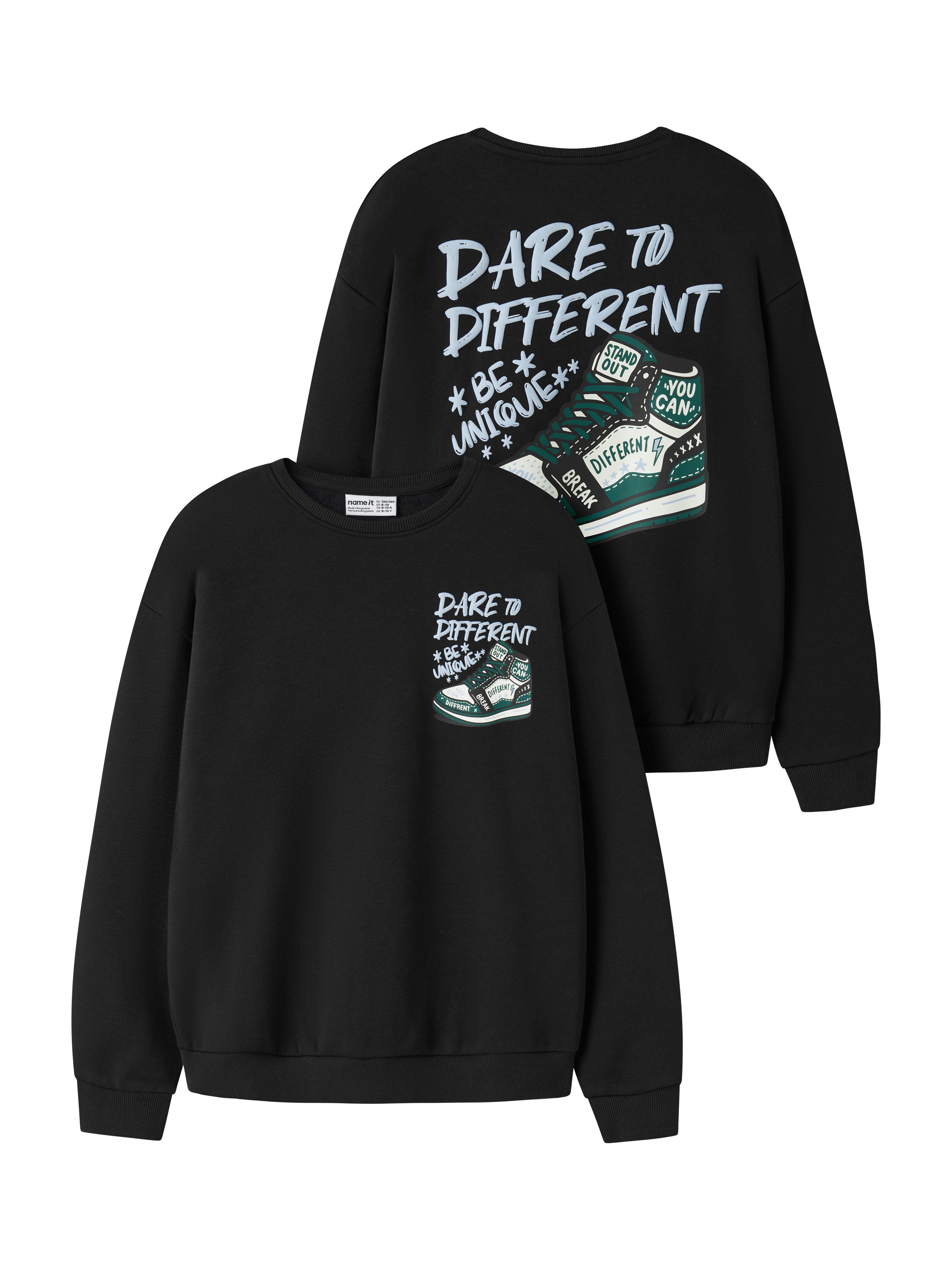 Name It Sweatshirt NKMNEO LS RLX SWE BRU PS Baumwollmischung, relaxed fit, Print