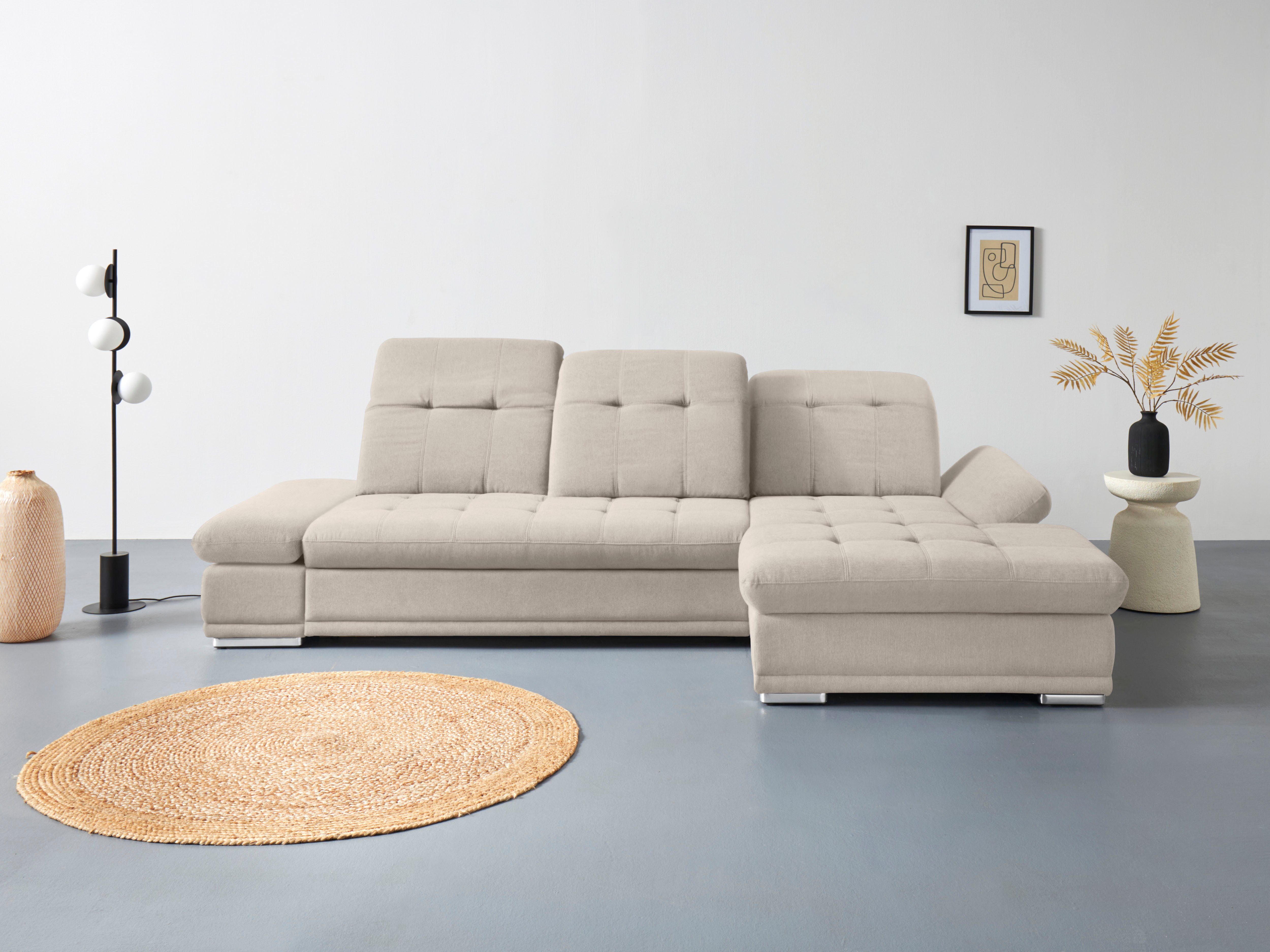 COTTA Ecksofa "Holiday L-Form mit Sitztiefen-, Armteil- und Kopfteilverstel günstig online kaufen