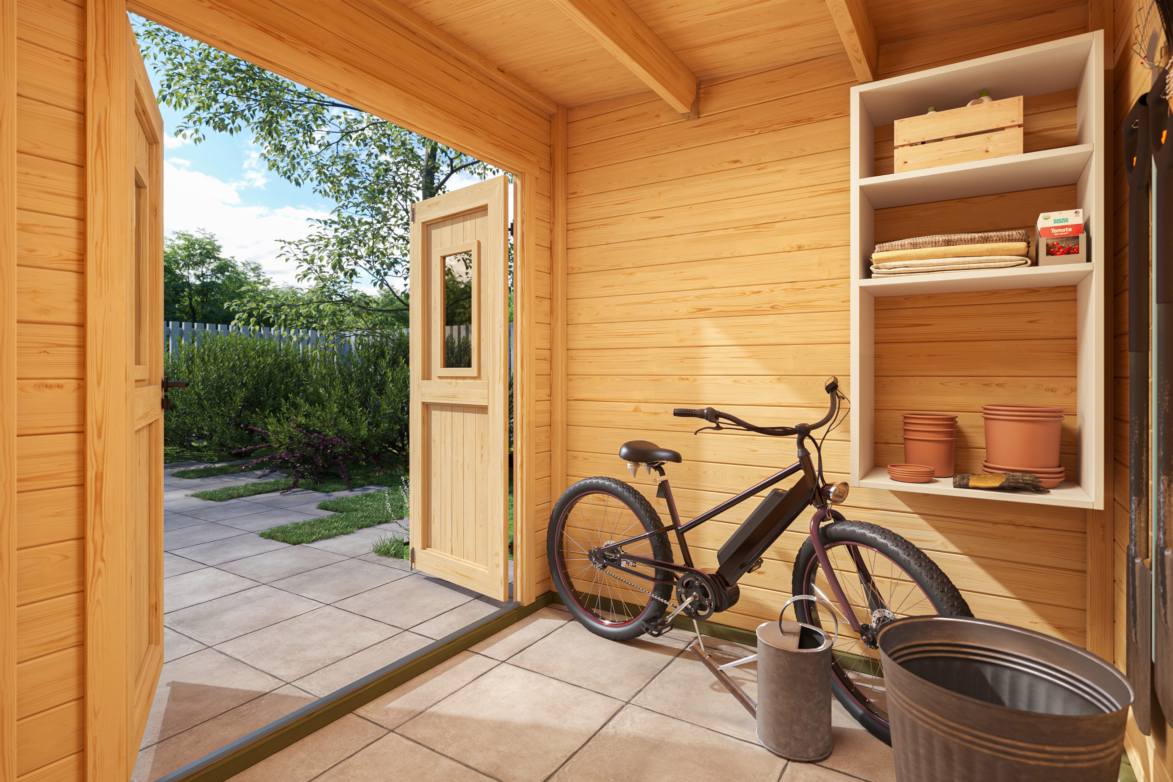 Nordic Holz Gartenhaus Felix 1, BxT: 200x207,4 cm, kleiner stilvoller Schuppen mit Flachdach