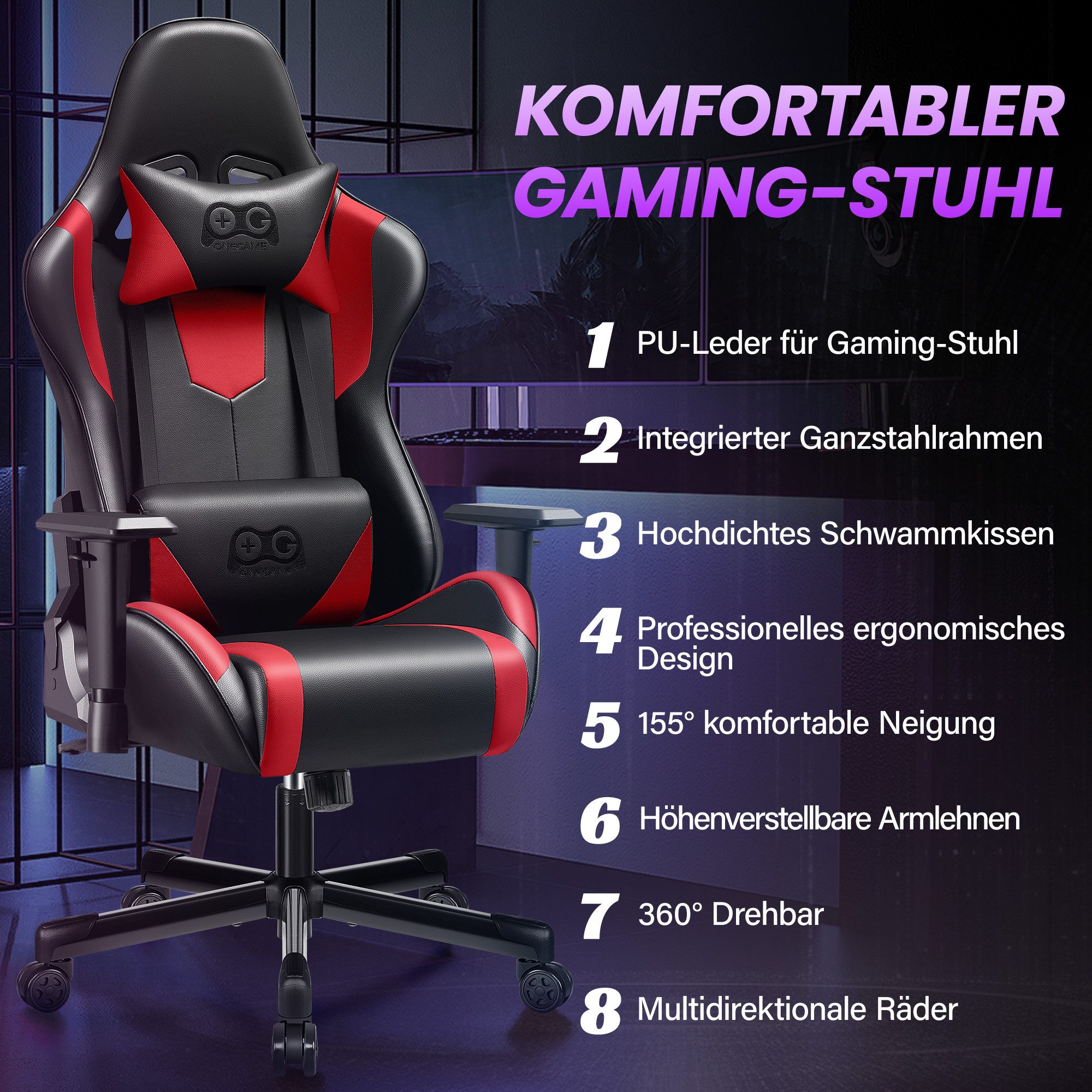 DoChair Gaming Chair Gaming-Stuhl, Bürostuhl Ergonomisch günstig online kaufen