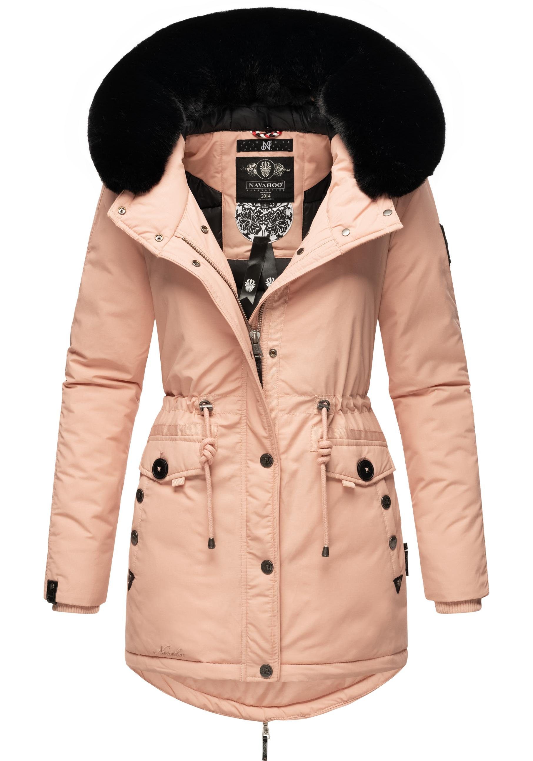 Navahoo Wintermantel Sweety Deluxe modischer Winterparka mit großer doppelter Kapuze