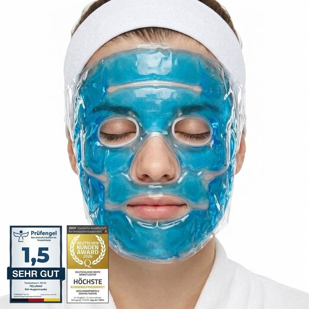 Feluna Gesichtsmaske FELUNA kühlmaske gesicht für Augen-Entspannungs&Kältetherapie Maske Kühlmaske, Entspannungsmaske Kühlende Maske