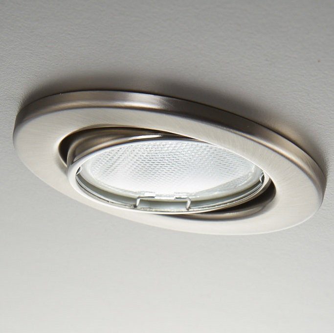 B.K.Licht LED Einbaustrahler, wechselbar, GU10 Einbau-Spots, matt Einbauleuchten, LED schwenkbar, LED nickel, Warmweiß