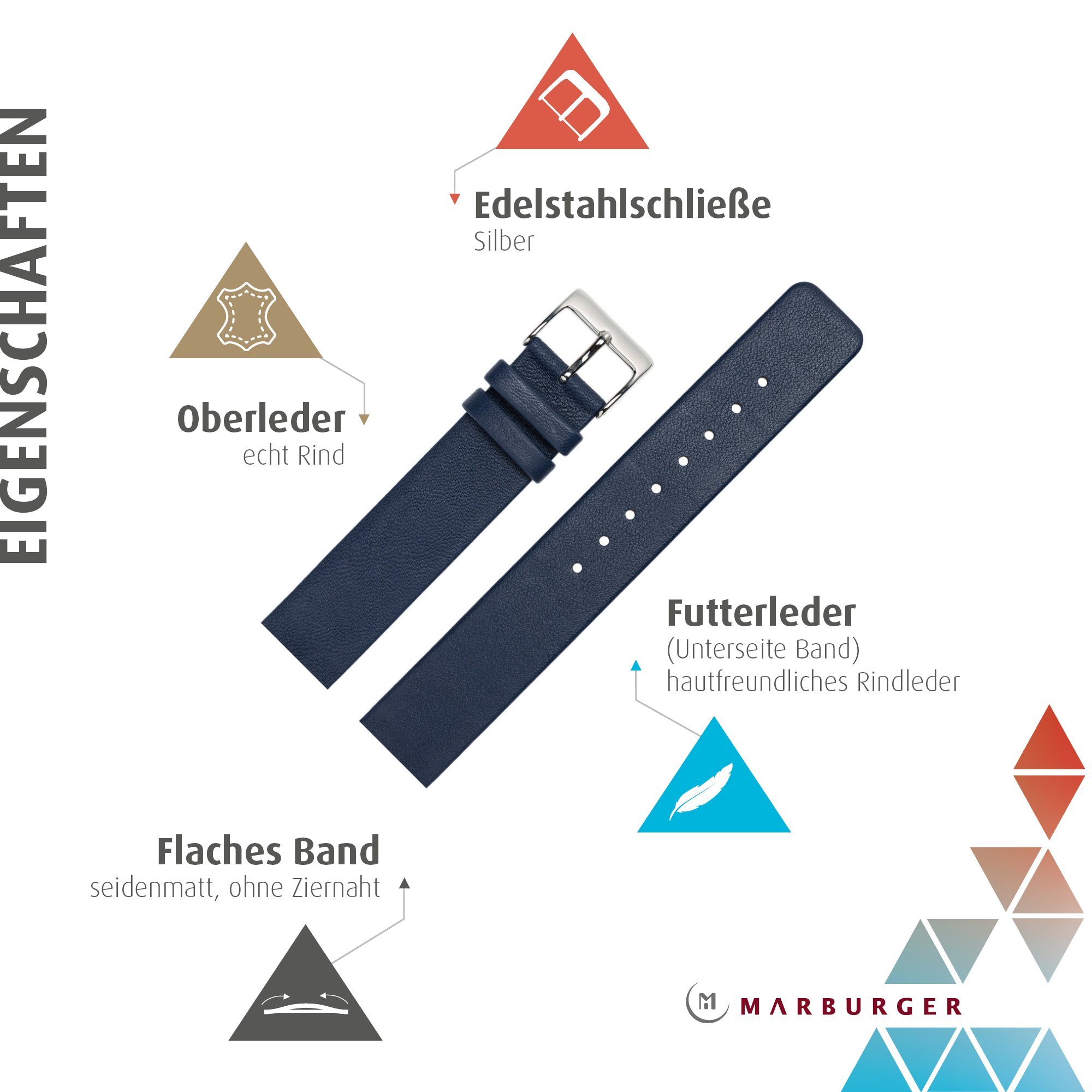 MARBURGER Uhrenarmband 16mm Leder passend für günstig online kaufen