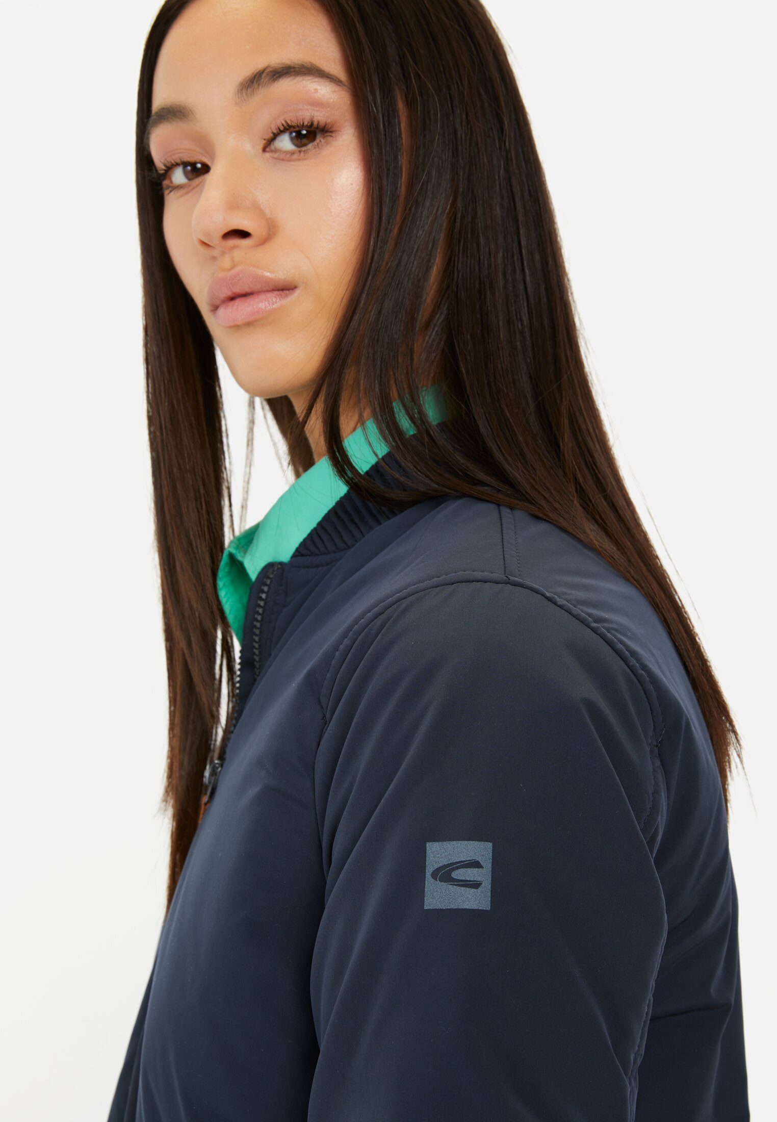 camel active Langjacke aus recyceltem Polyester Langarm Kapuze