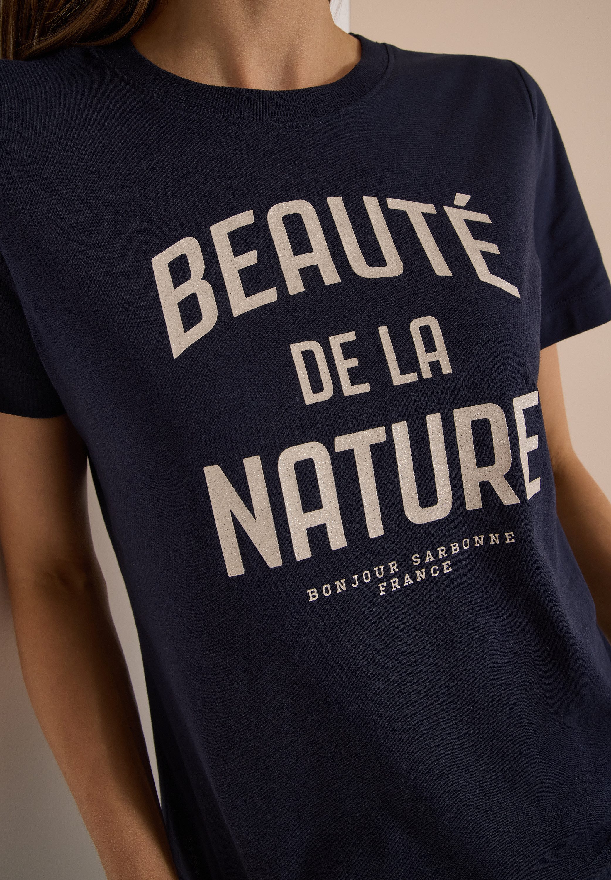 CECIL T-Shirt Sommershirt mit Rundhals und Wording – Bild 3 von 5