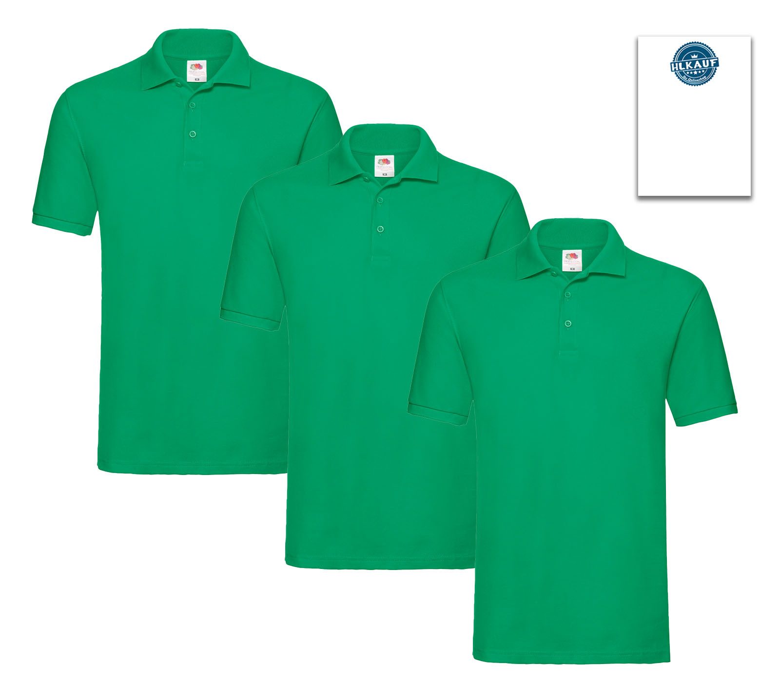 Fruit of the Loom Poloshirt 3er Premium Polo S M L XL XXL 3XL auch Farbsets