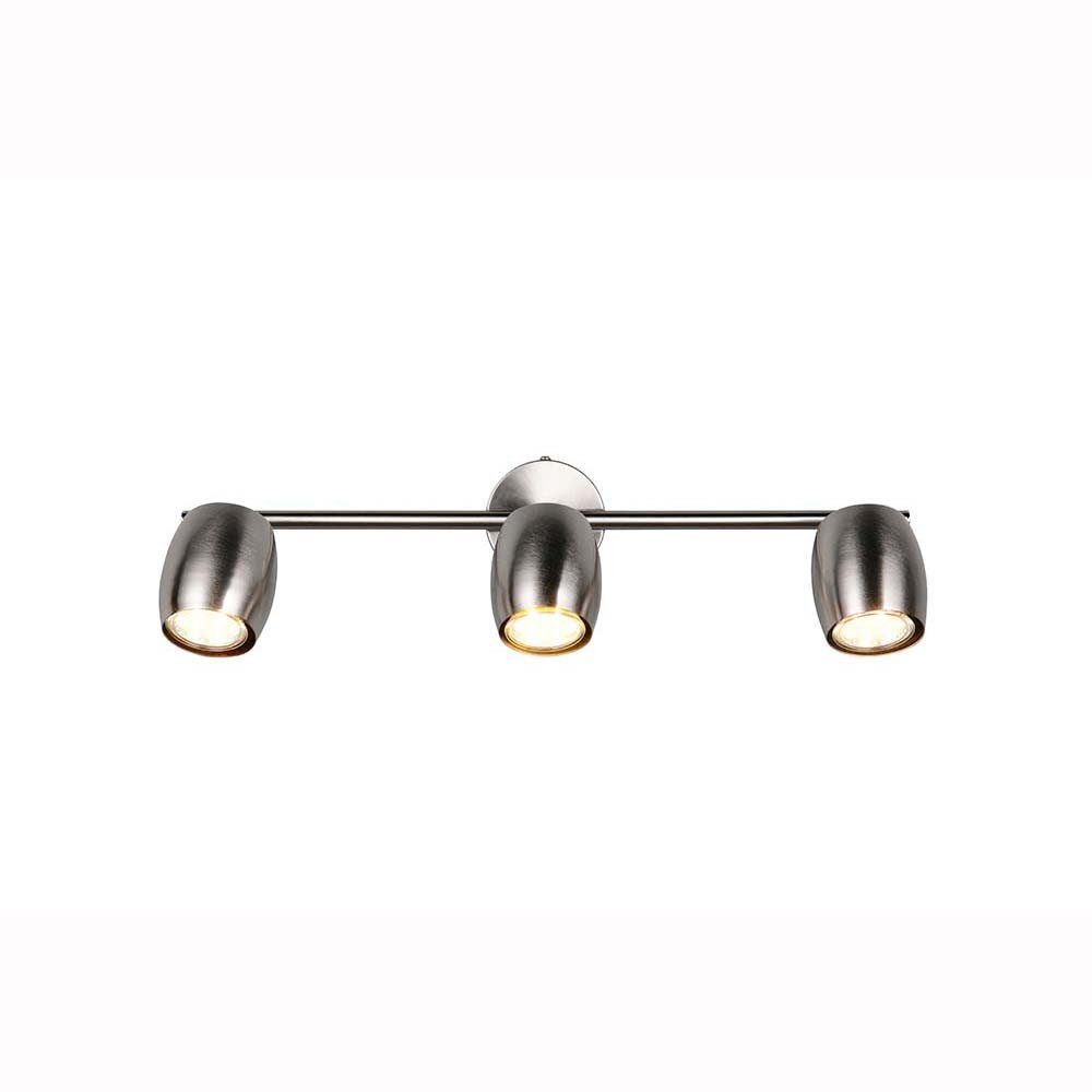 Reality Leuchten Deckenleuchte, Leuchtmittel nicht inklusive, Deckenleuchte Deckenlampe Schlafzimmerlampe silber GU10 3 flammig B