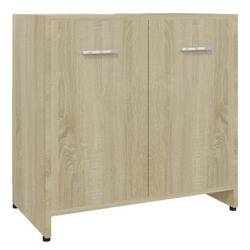 vidaXL Badezimmer-Set Badezimmerschrank Sonoma-Eiche 60x33x61 cm Holzwerkstoff, (1-St)