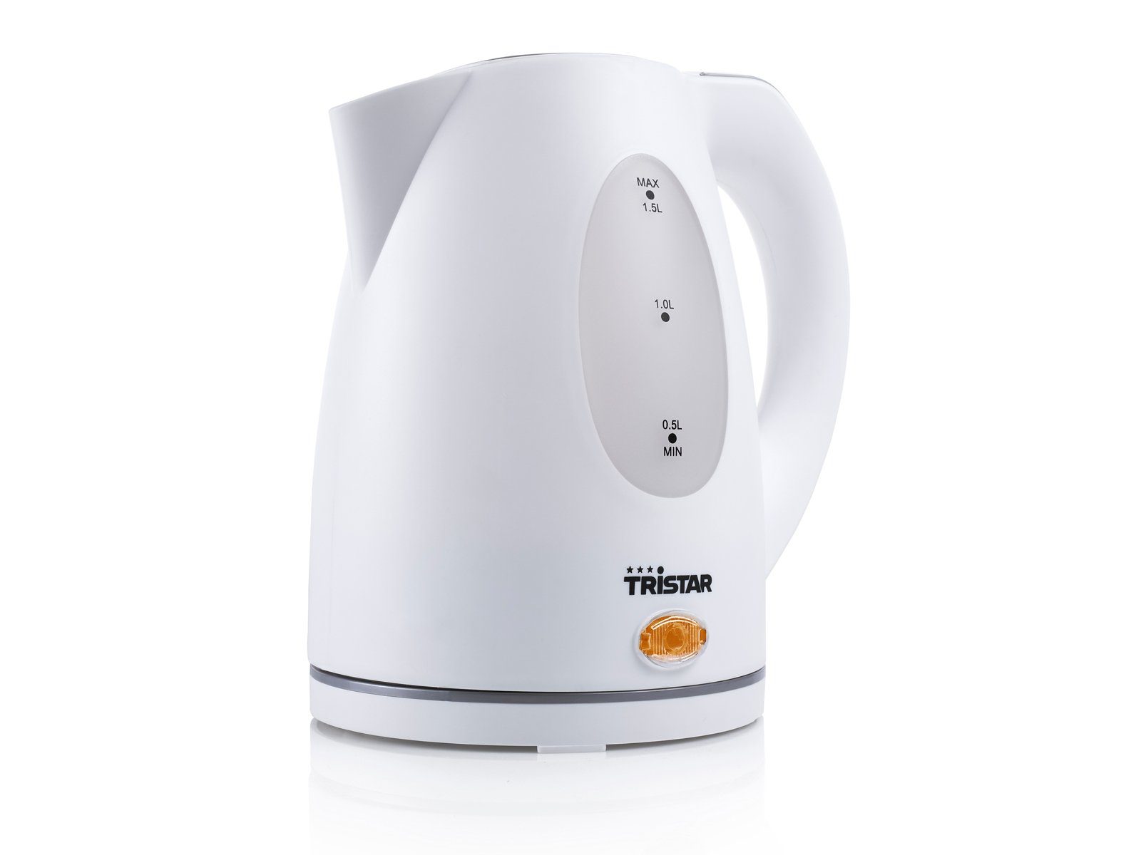 Tristar Wasserkocher, 1.5 l, 2200 W, elektrischer Tee Heißwasserbereiter ohne Kabel schnell, leise 360°-Fuß