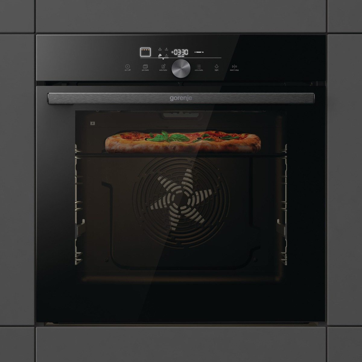 GORENJE Pyrolyse Backofen GO66E PIZZA350C, mit Vollauszug, Pyrolyse-Selbstreinigung, PizzaPlus: In 3:30 Min. bei 350 °C die perfekte Pizza zuhause backen