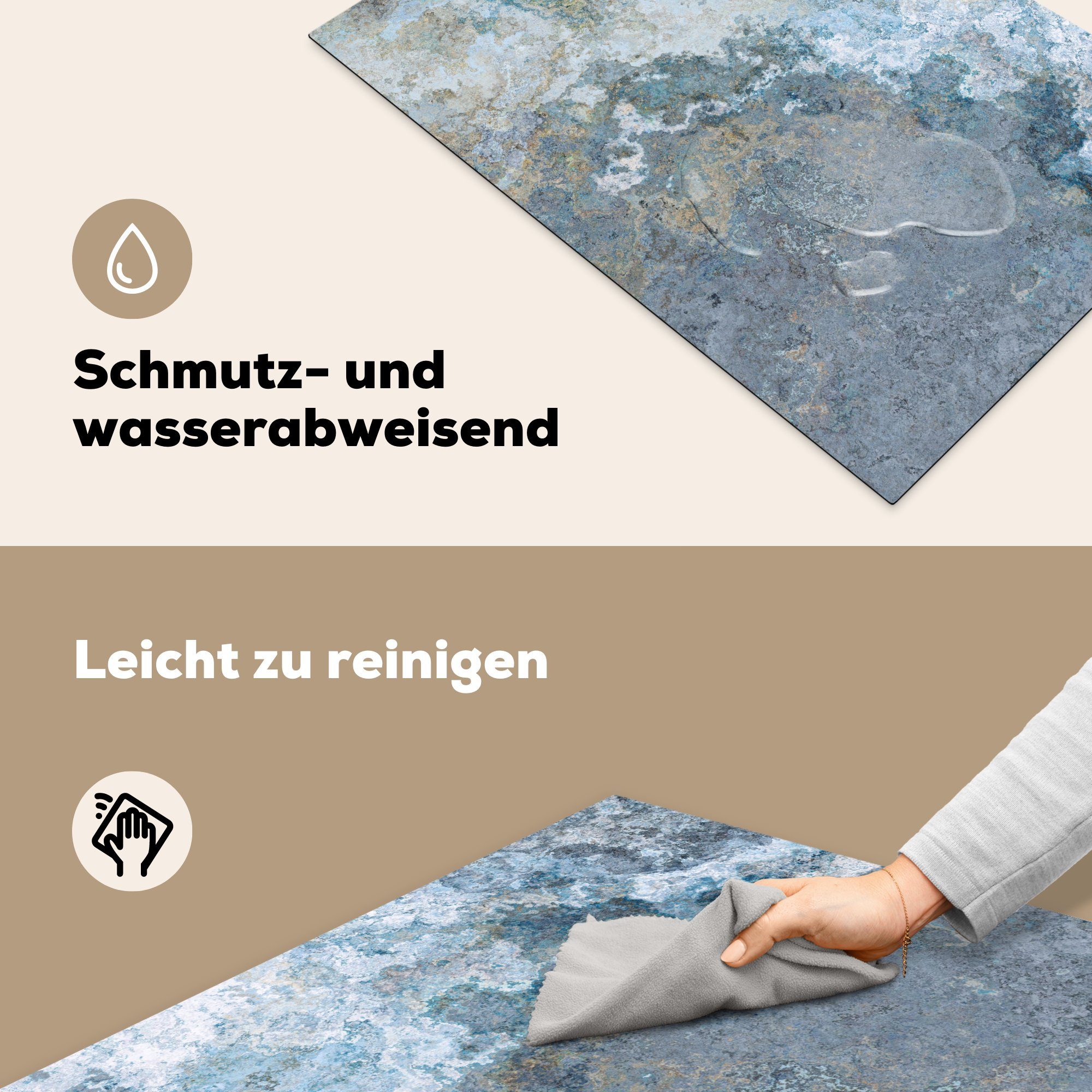 tlg), - - Induktionsschutz Vinyl, Schutz Abdeckplatte - Beton für Induktionskochfeld MuchoWow cm, Ceranfeldabdeckung Kochfeld, küche, - Retro die Herdblende-/Abdeckplatte 81x52 Rost (1 für