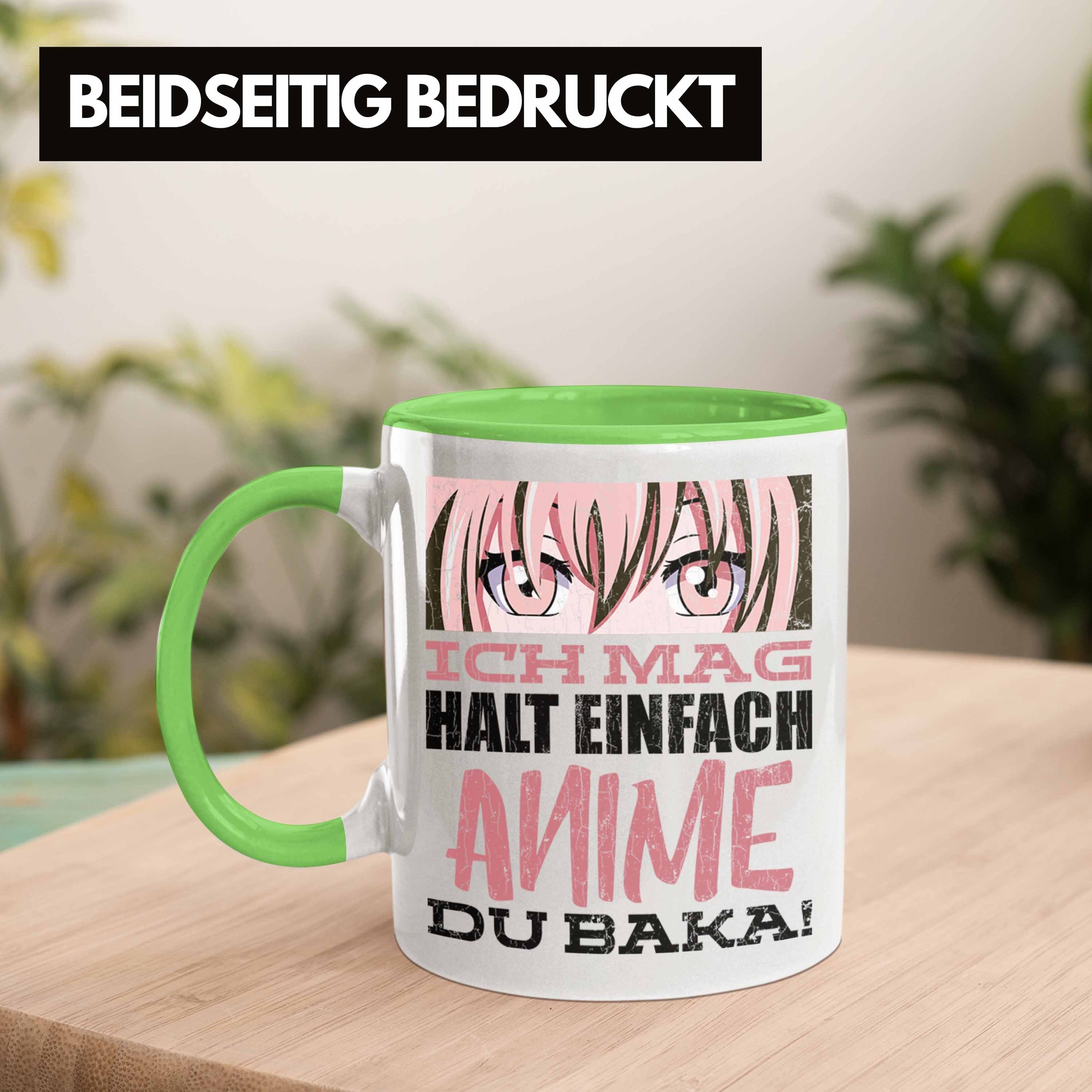 Trendation Tasse Fan Deko - Geschenk Du Baka Grün Anme Trendation Spruch Geschenke Kaffeetasse Anime Tasse